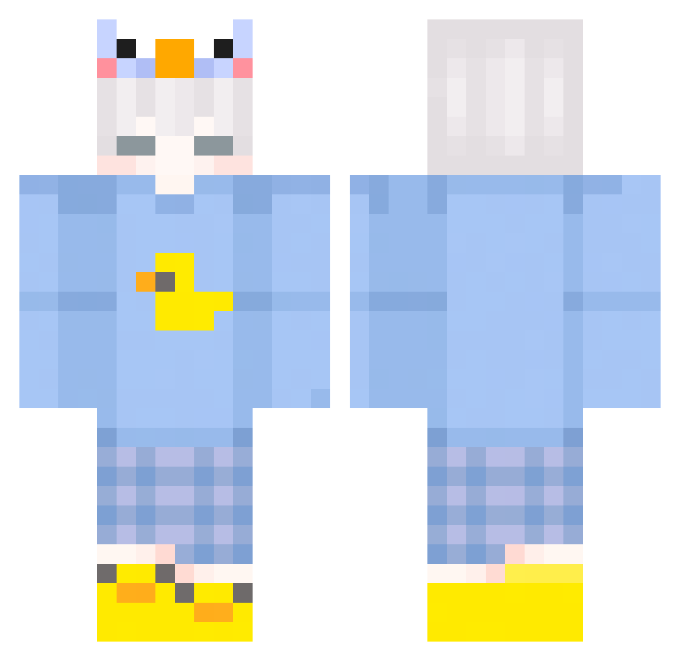 cyouko Minecraft skin, front and back view