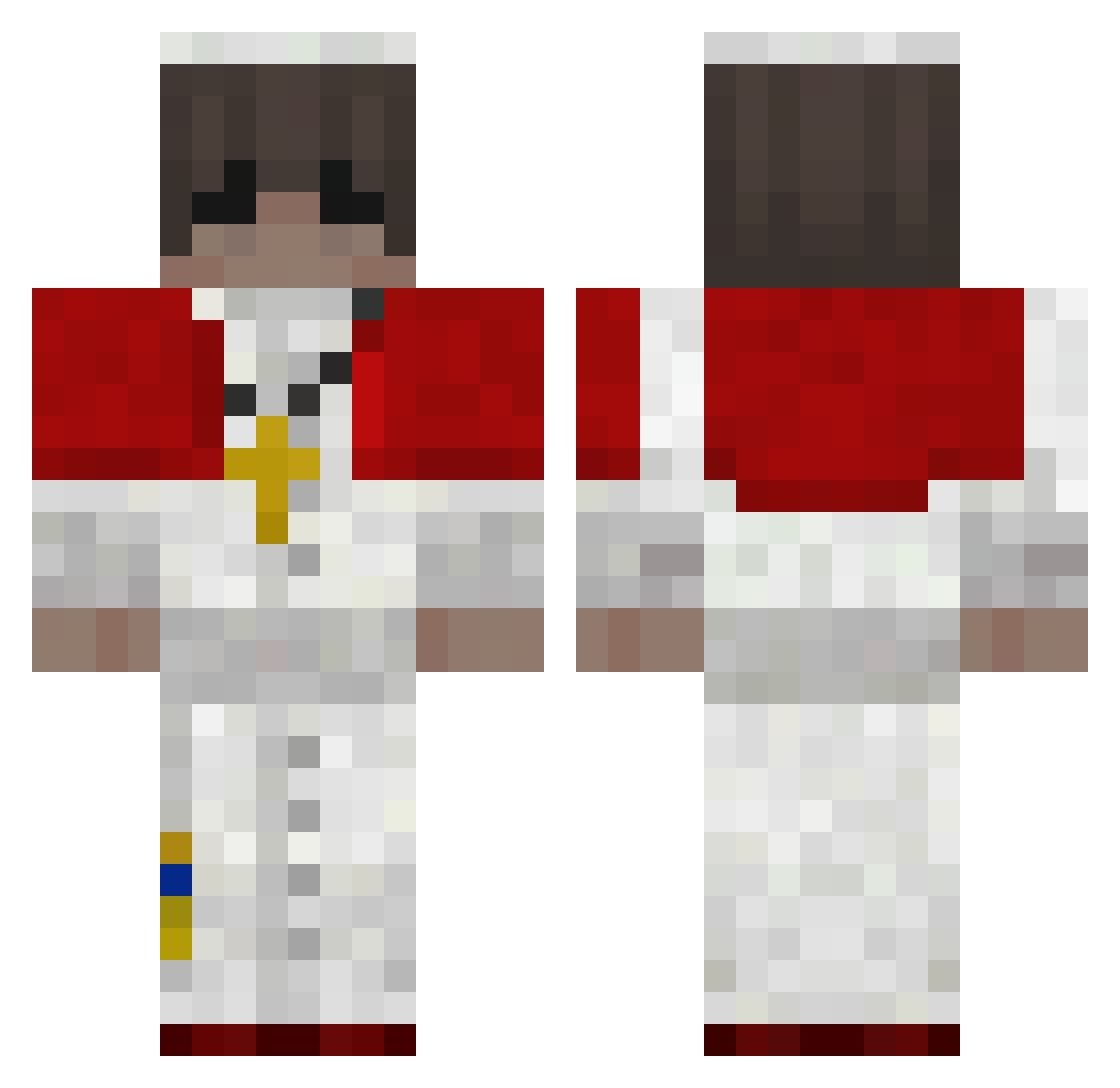 MarcelNoLove Minecraft skin, front and back view