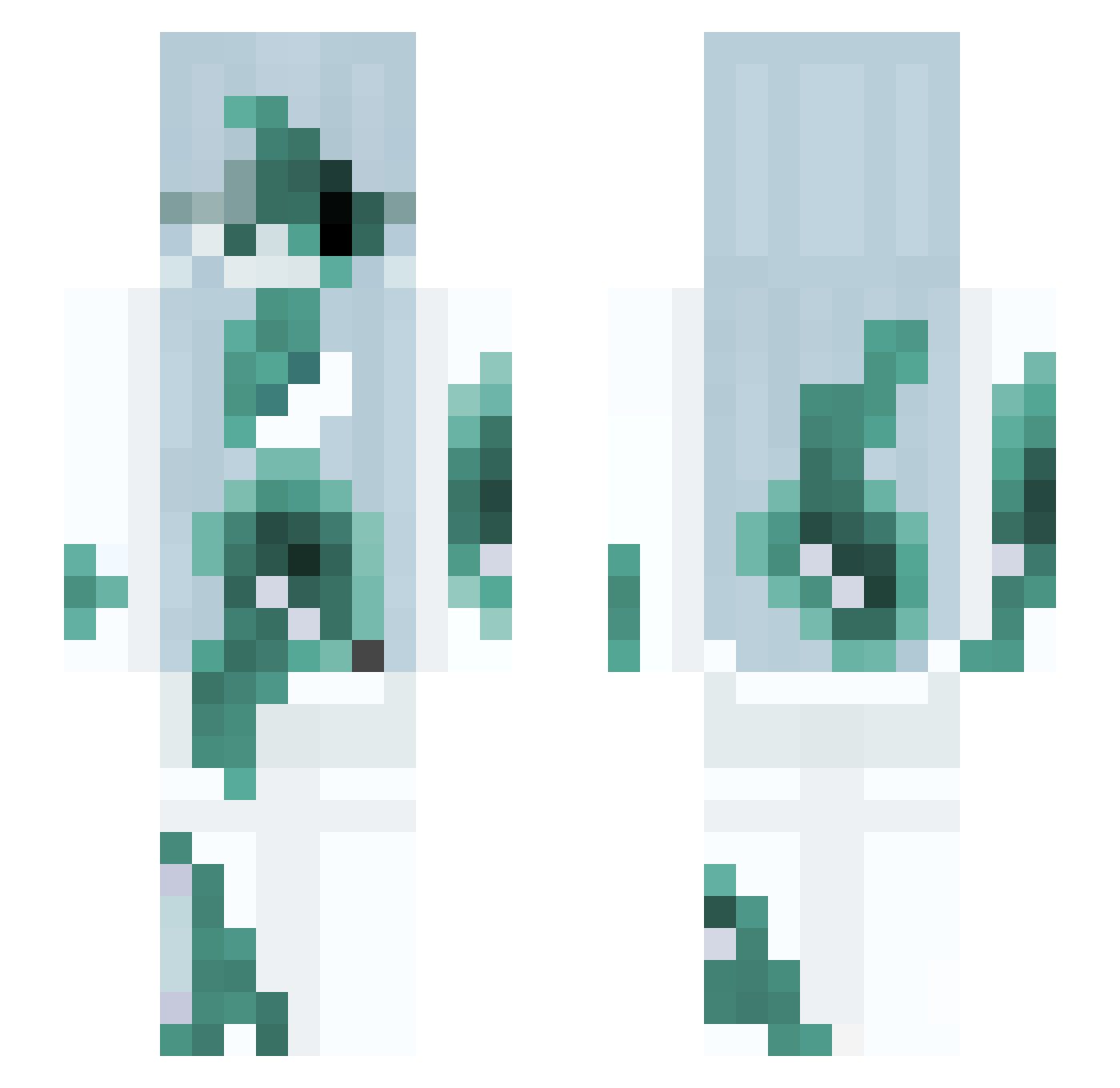 sabbioss Minecraft skin, front and back view