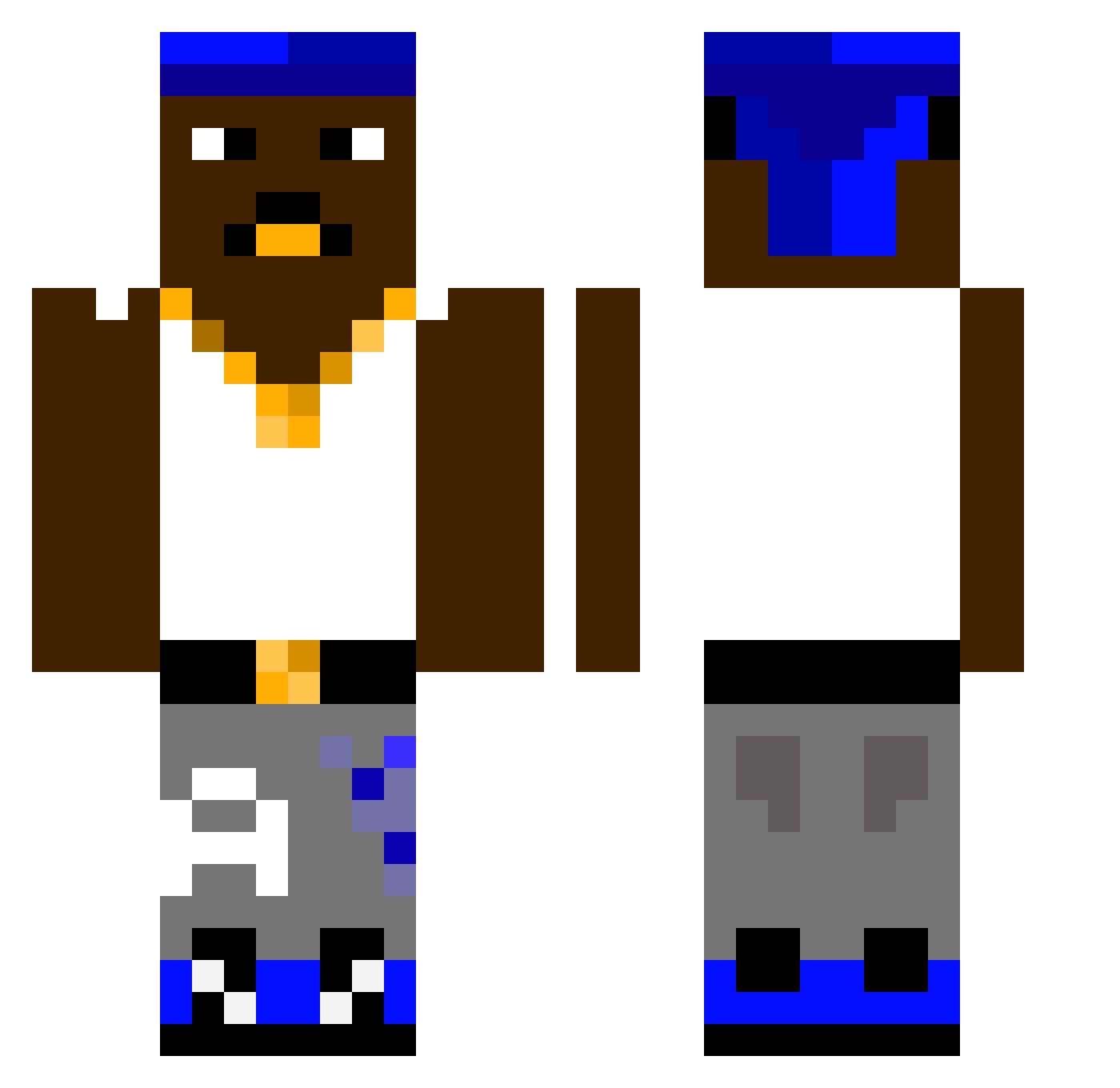 Needwink Minecraft skin, front and back view