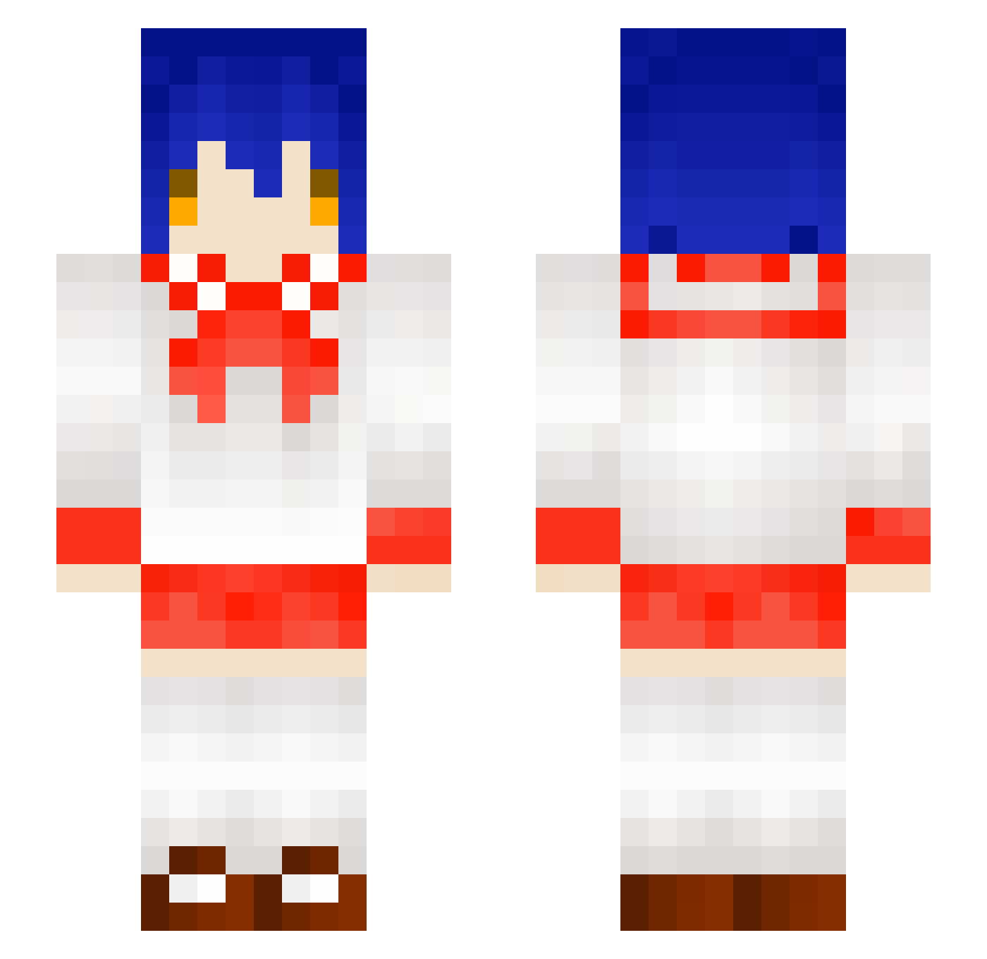 RiaChiwa Minecraft skin, front and back view