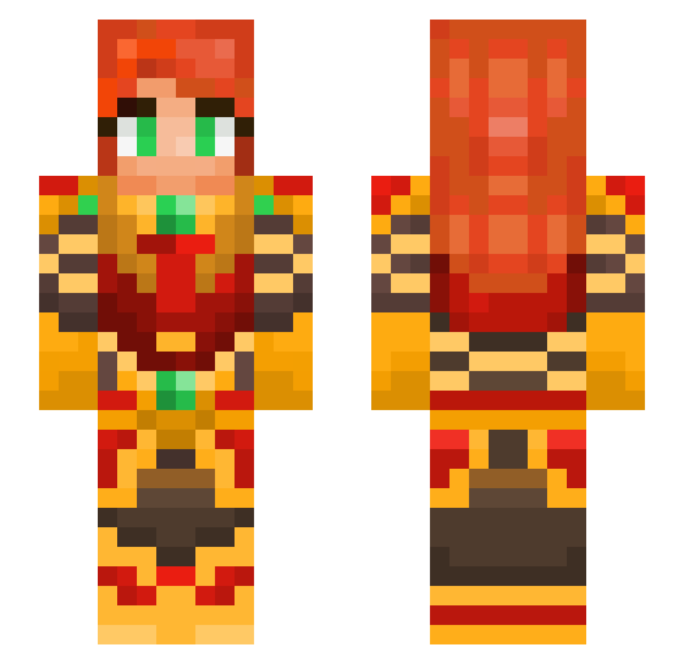 Frostmare Minecraft skin, front and back view