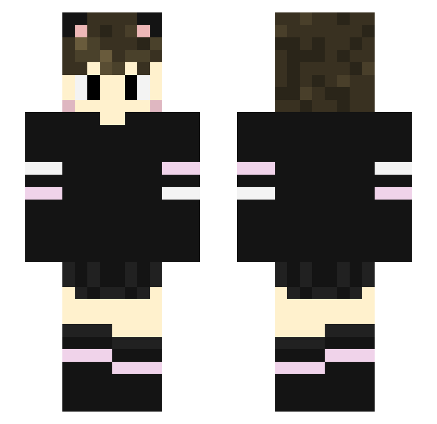 WaterBoat Minecraft skin, front and back view