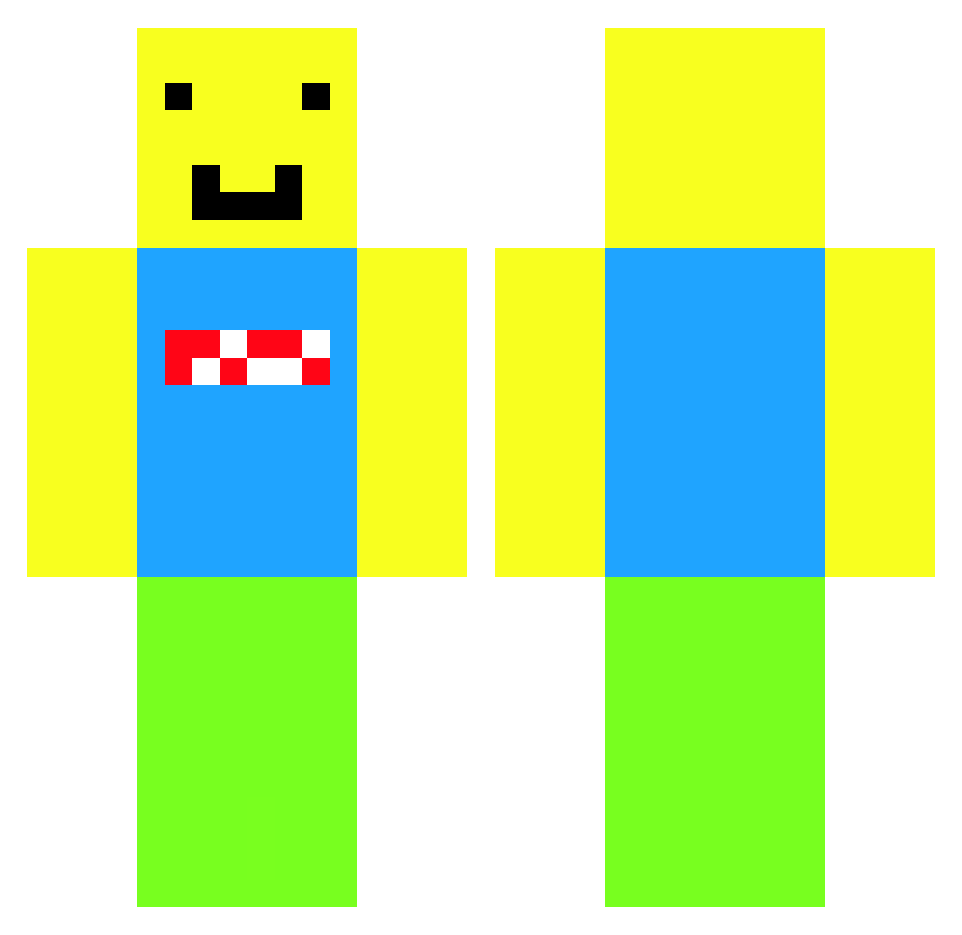 MacksieM1 Minecraft skin, front and back view