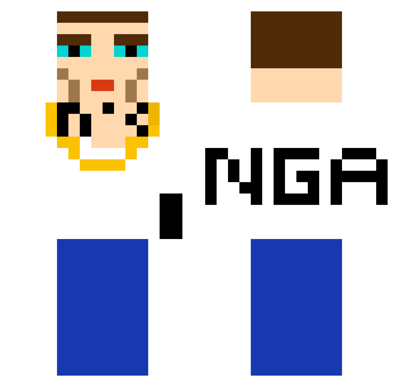 Suppenstilzchen Minecraft skin, front and back view