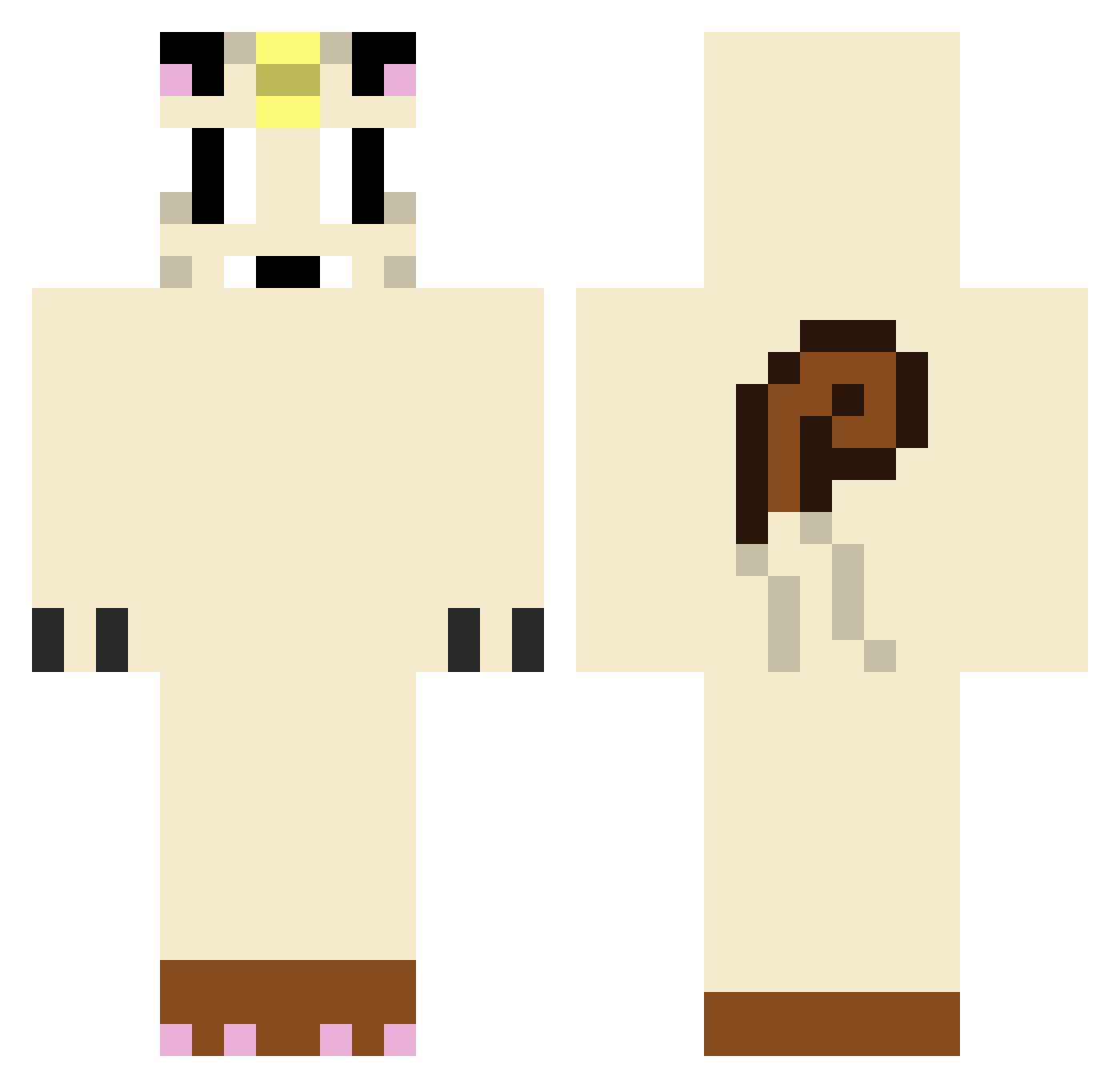 amhammy Minecraft skin, front and back view