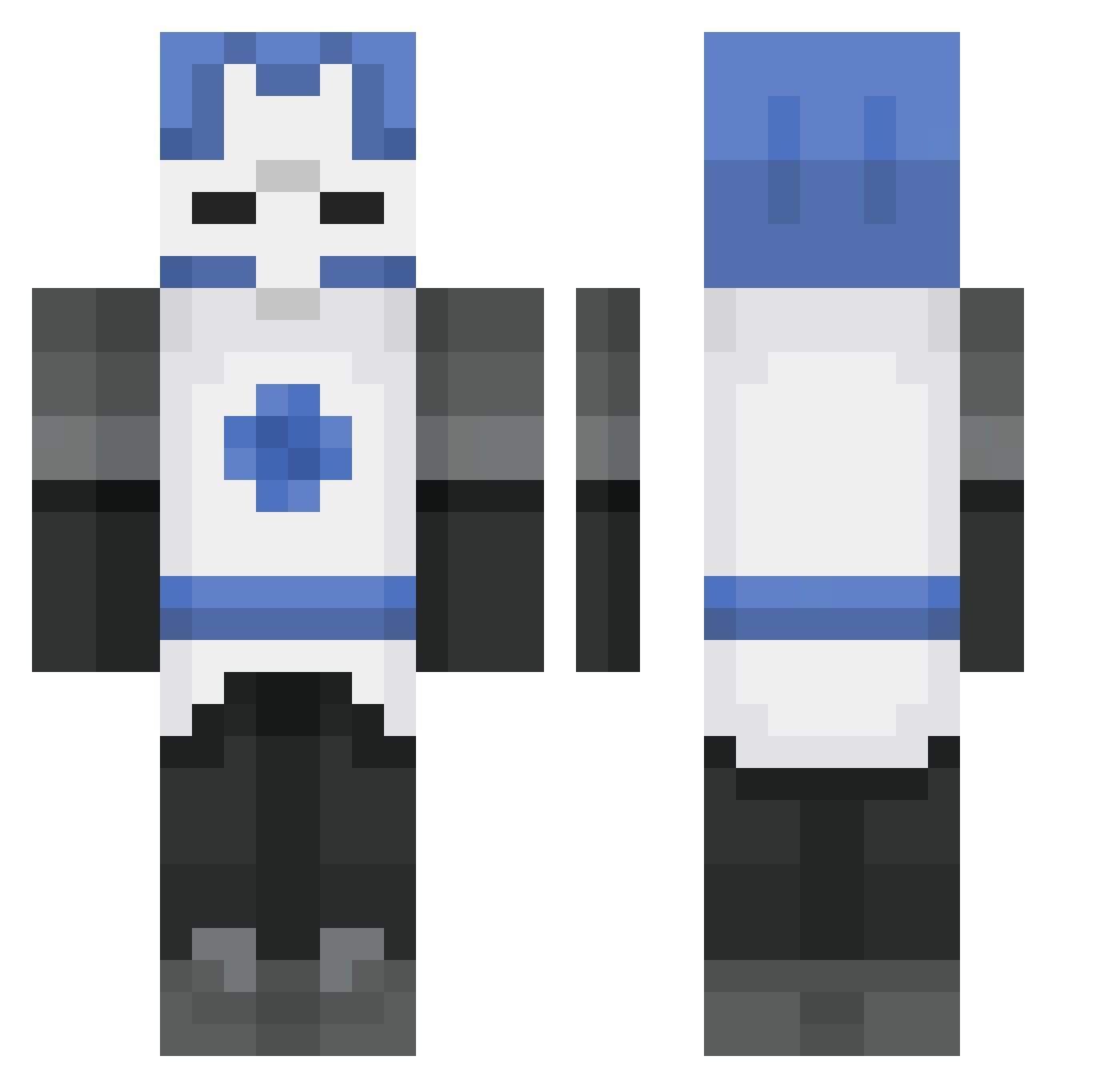 Jacobabcd Minecraft skin, front and back view