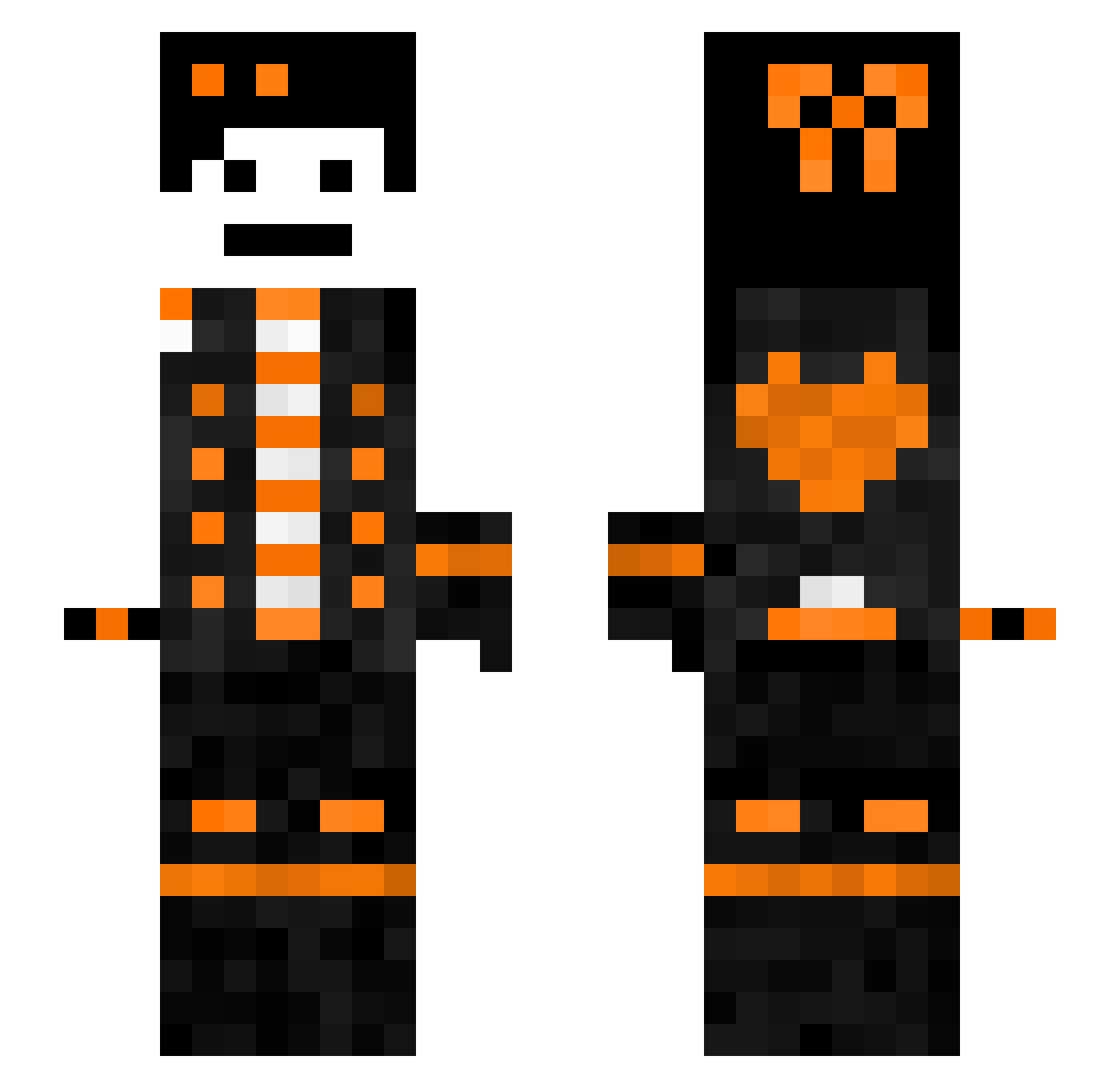 Helen Minecraft skin, front and back view