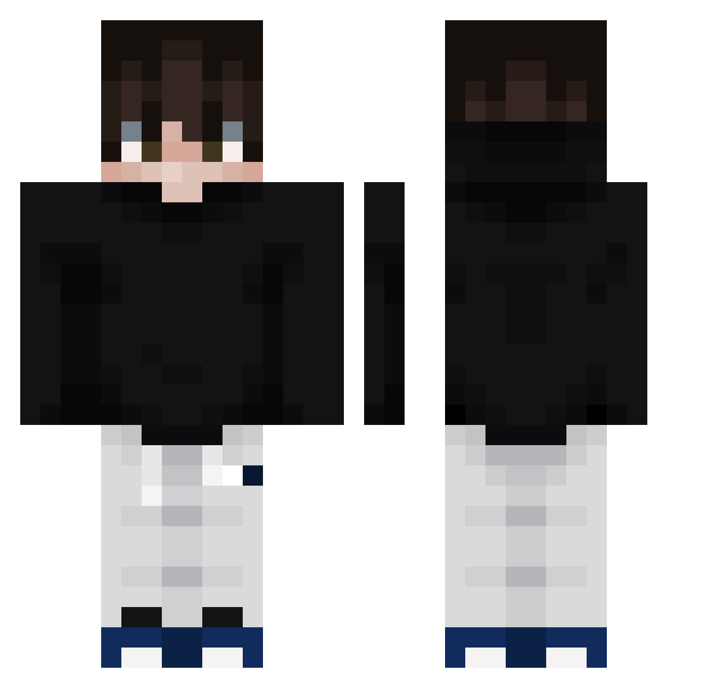 oJLY Minecraft skin, front and back view