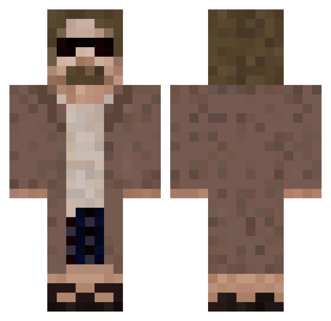yuben Minecraft skin, front and back view