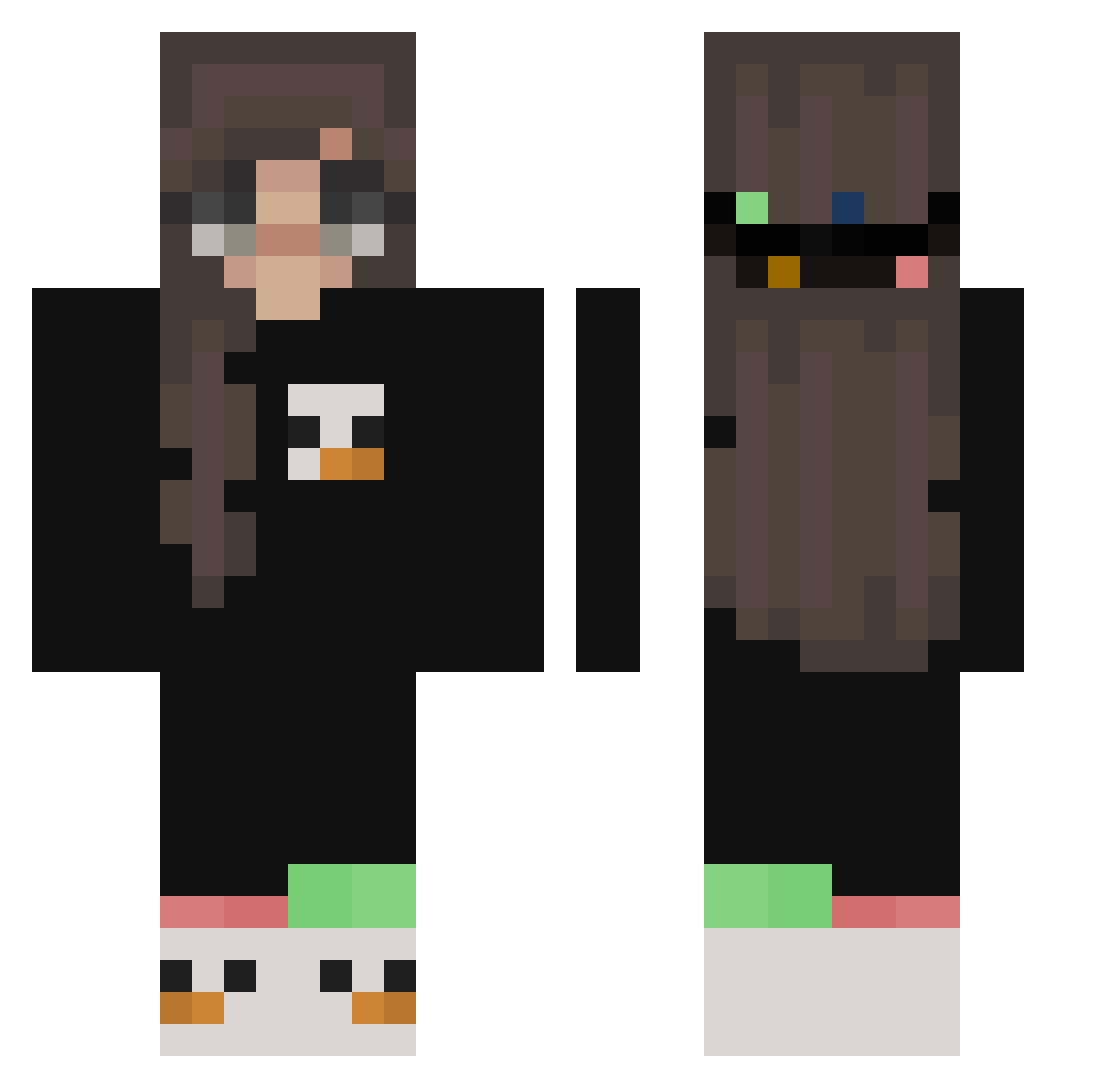 SYonse Minecraft skin, front and back view