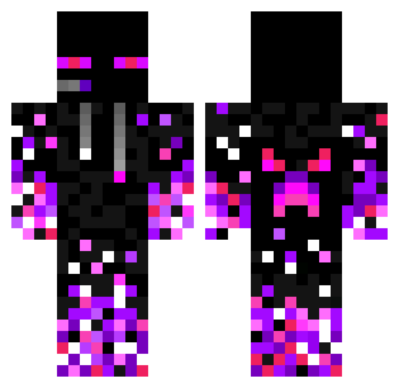 Psychoman2016 Minecraft skin, front and back view
