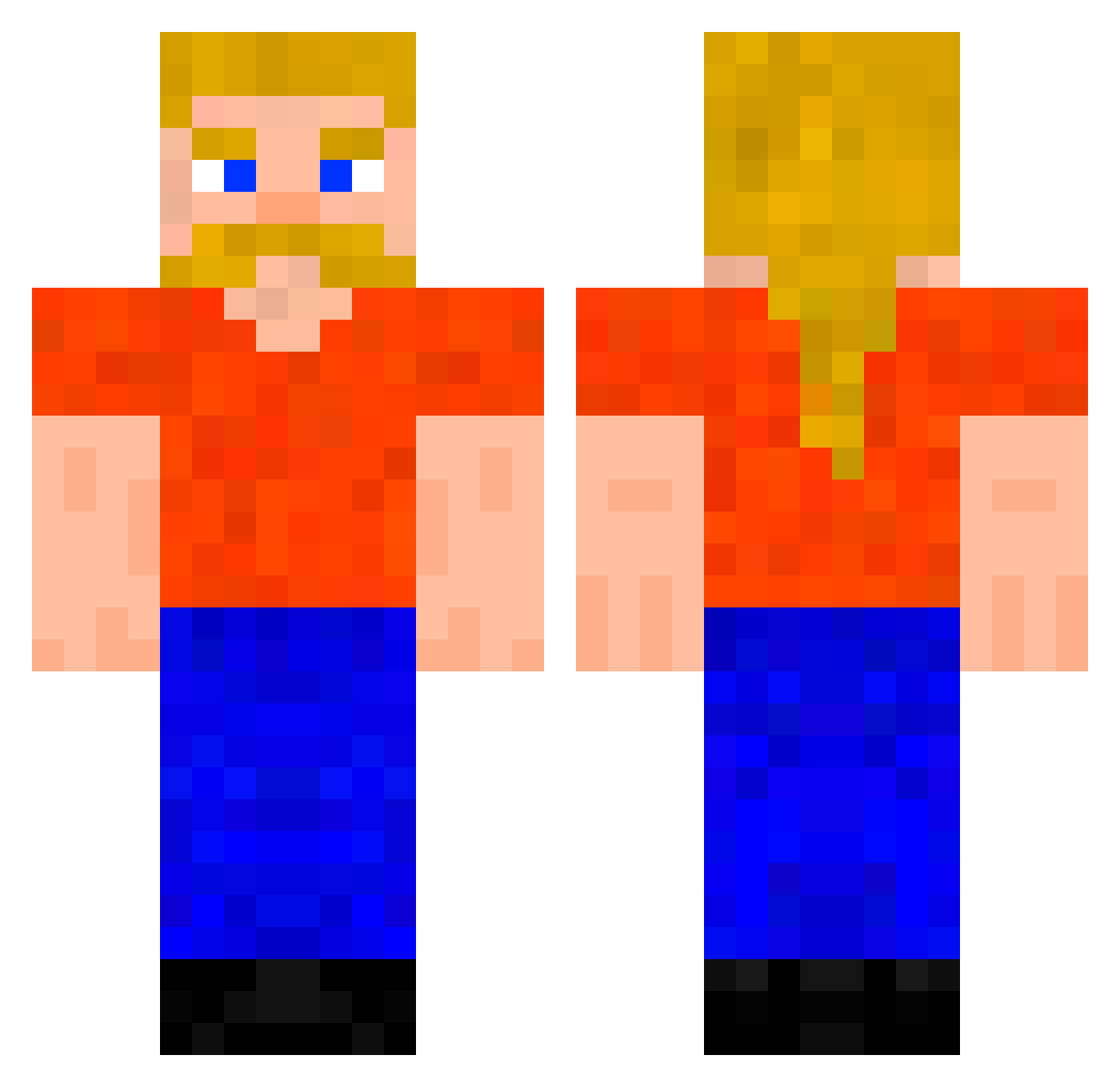 Tape Minecraft skin, front and back view