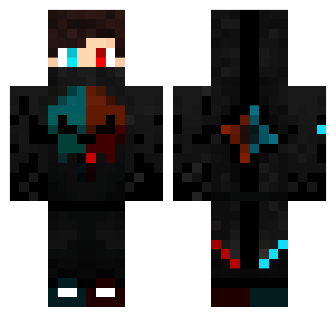 Samet__Gates Minecraft skin, front and back view
