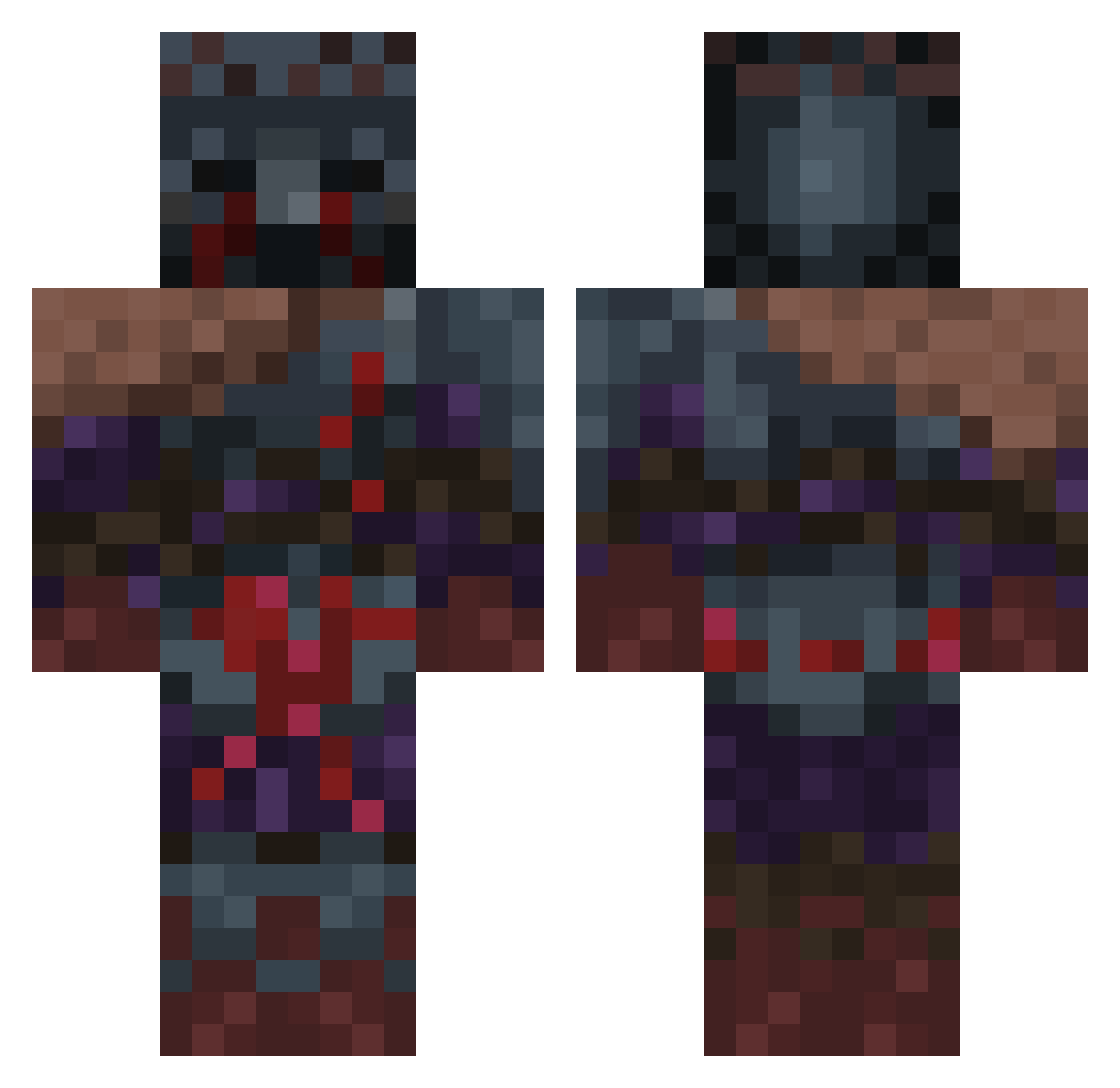 Vanshylicious Minecraft skin, front and back view