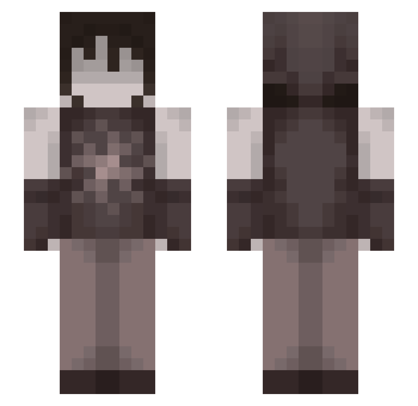 Injec2 Minecraft skin, front and back view