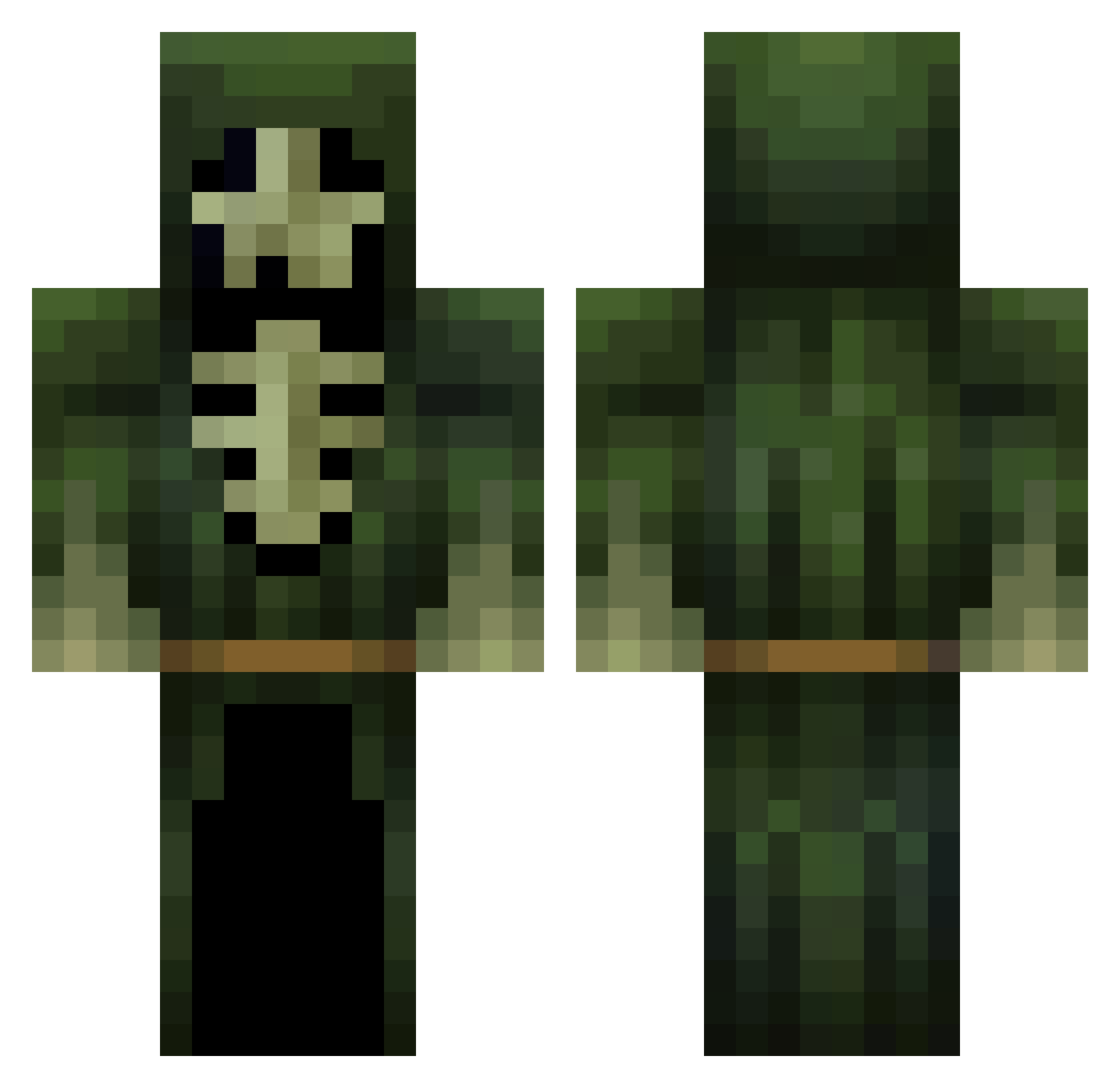 Styzax Minecraft skin, front and back view