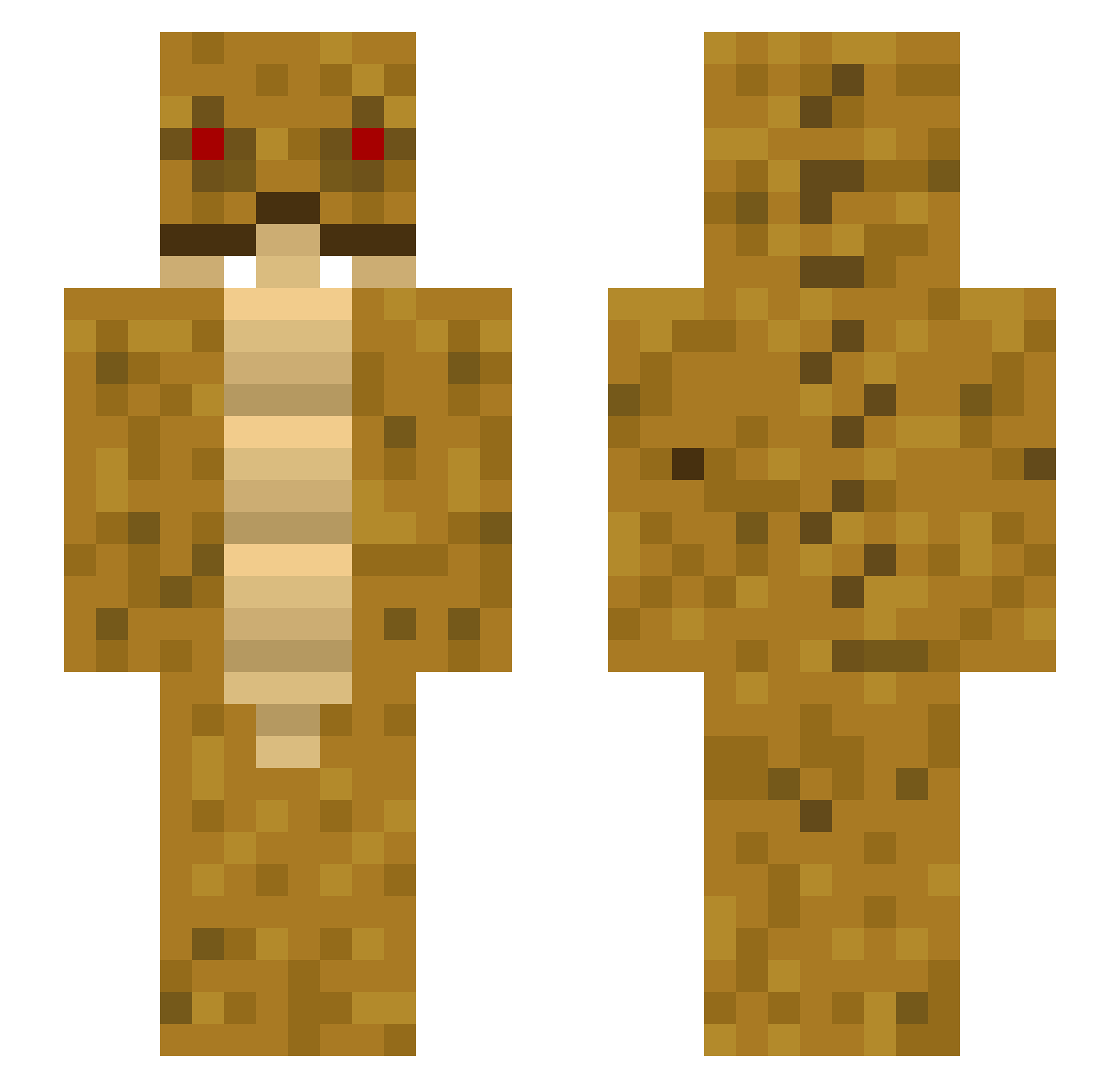 Cannibal Minecraft skin, front and back view