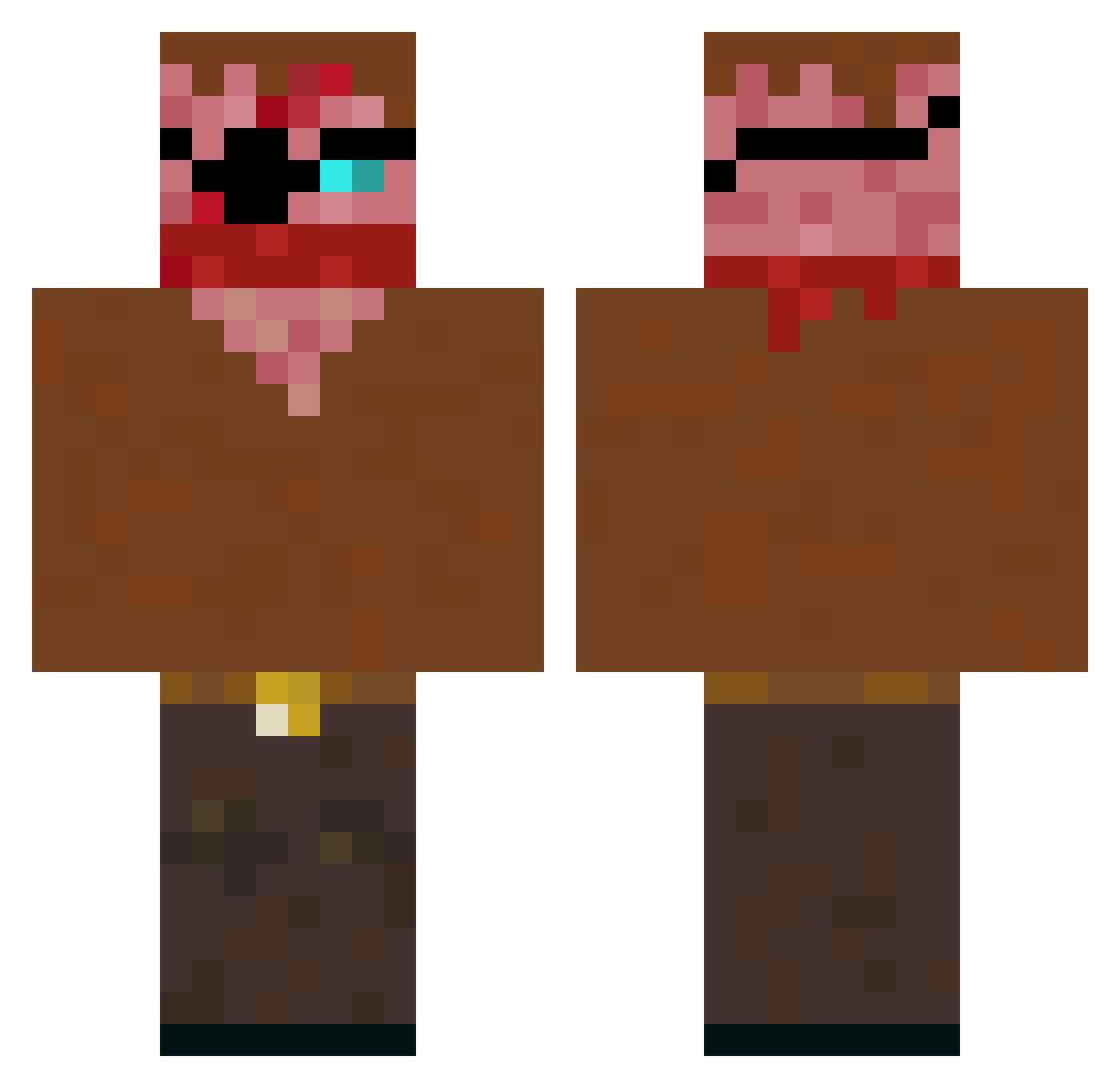 StockBloxs Minecraft skin, front and back view