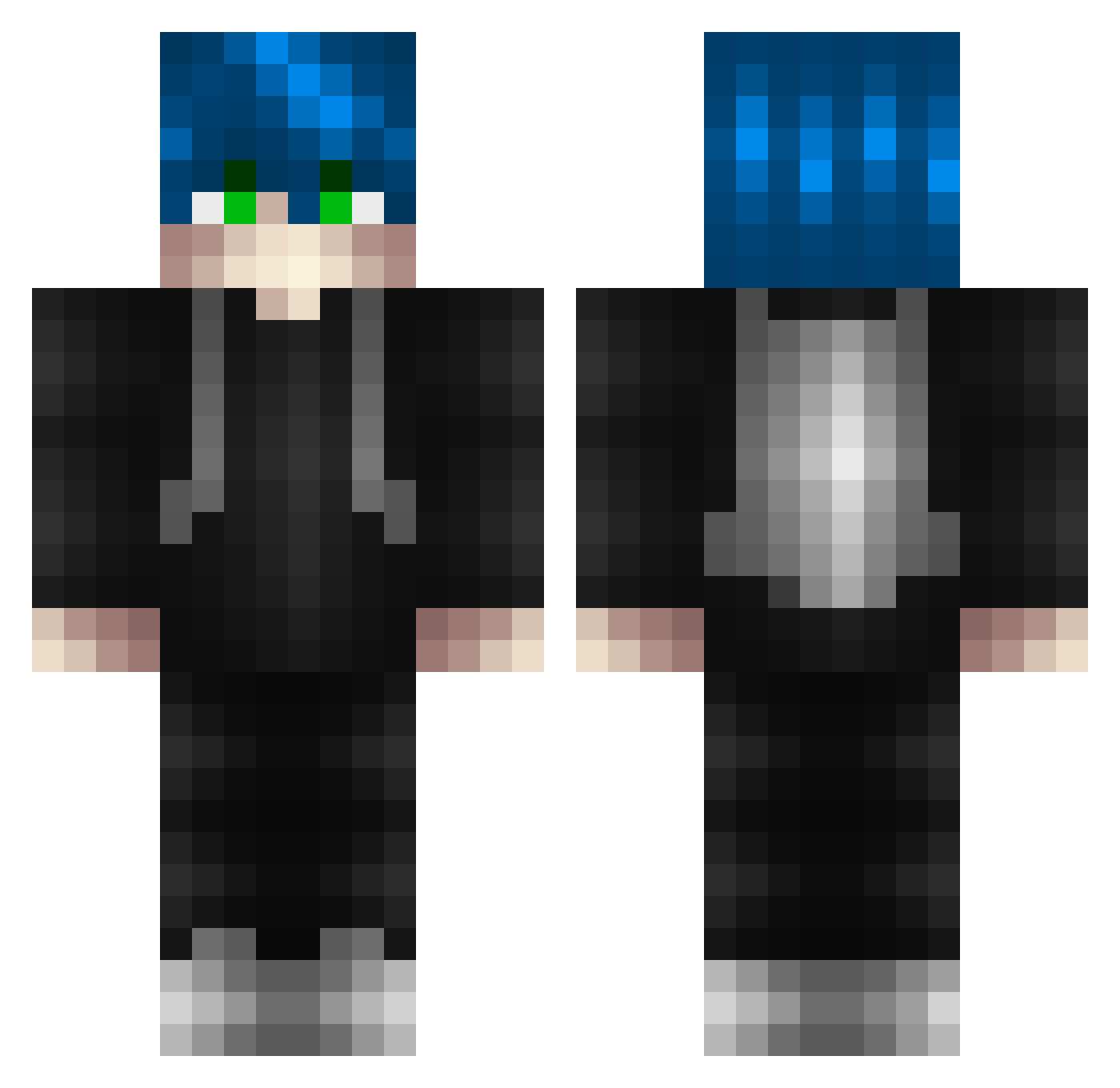 xRespons Minecraft skin, front and back view
