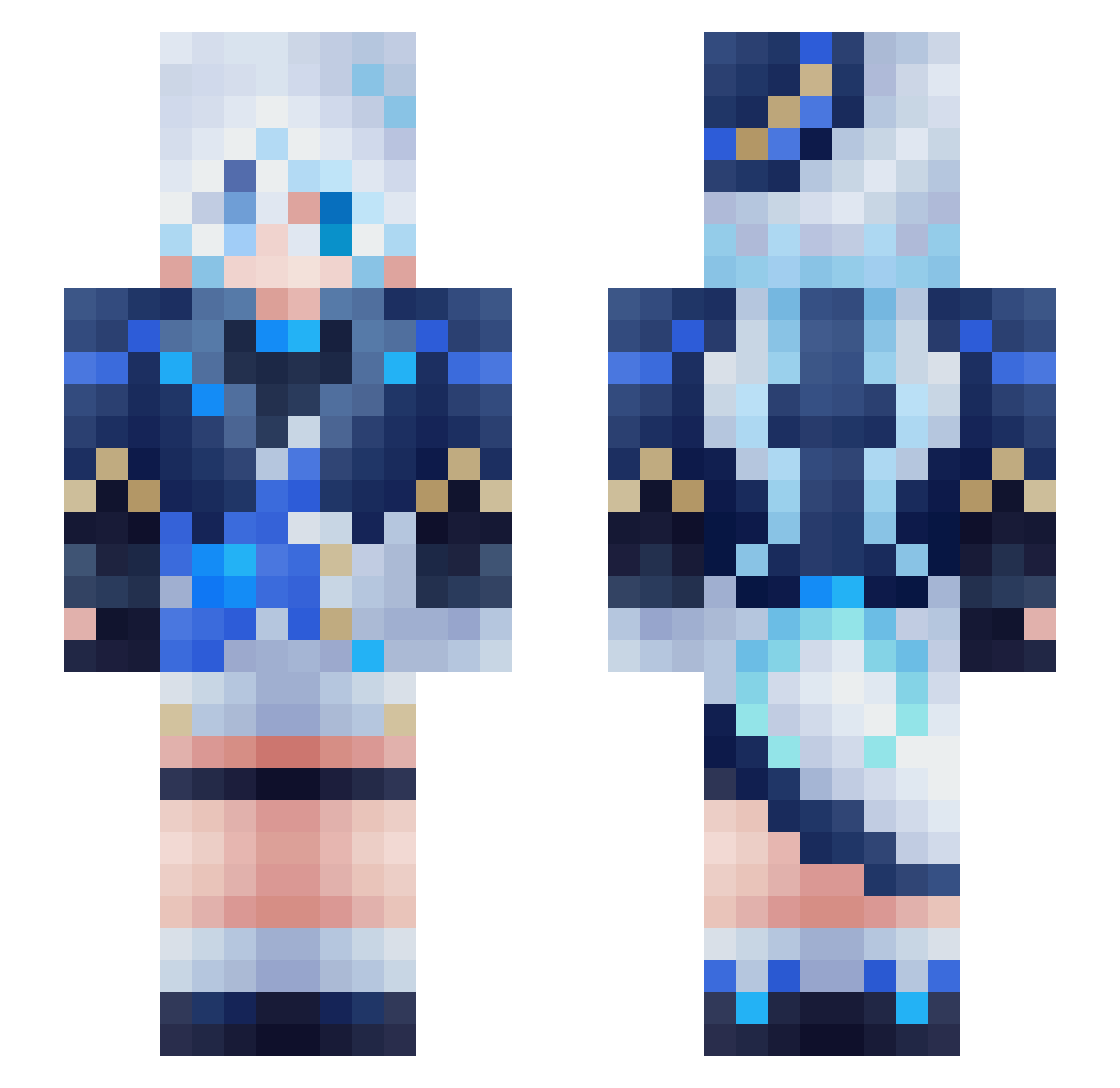 HeroicVillain Minecraft skin, front and back view