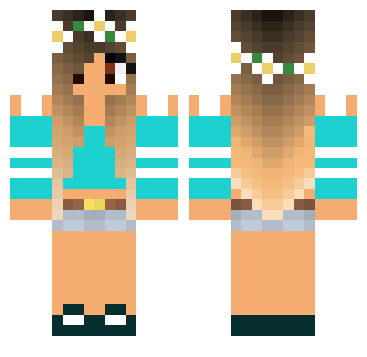 Tsuwuki Minecraft skin, front and back view
