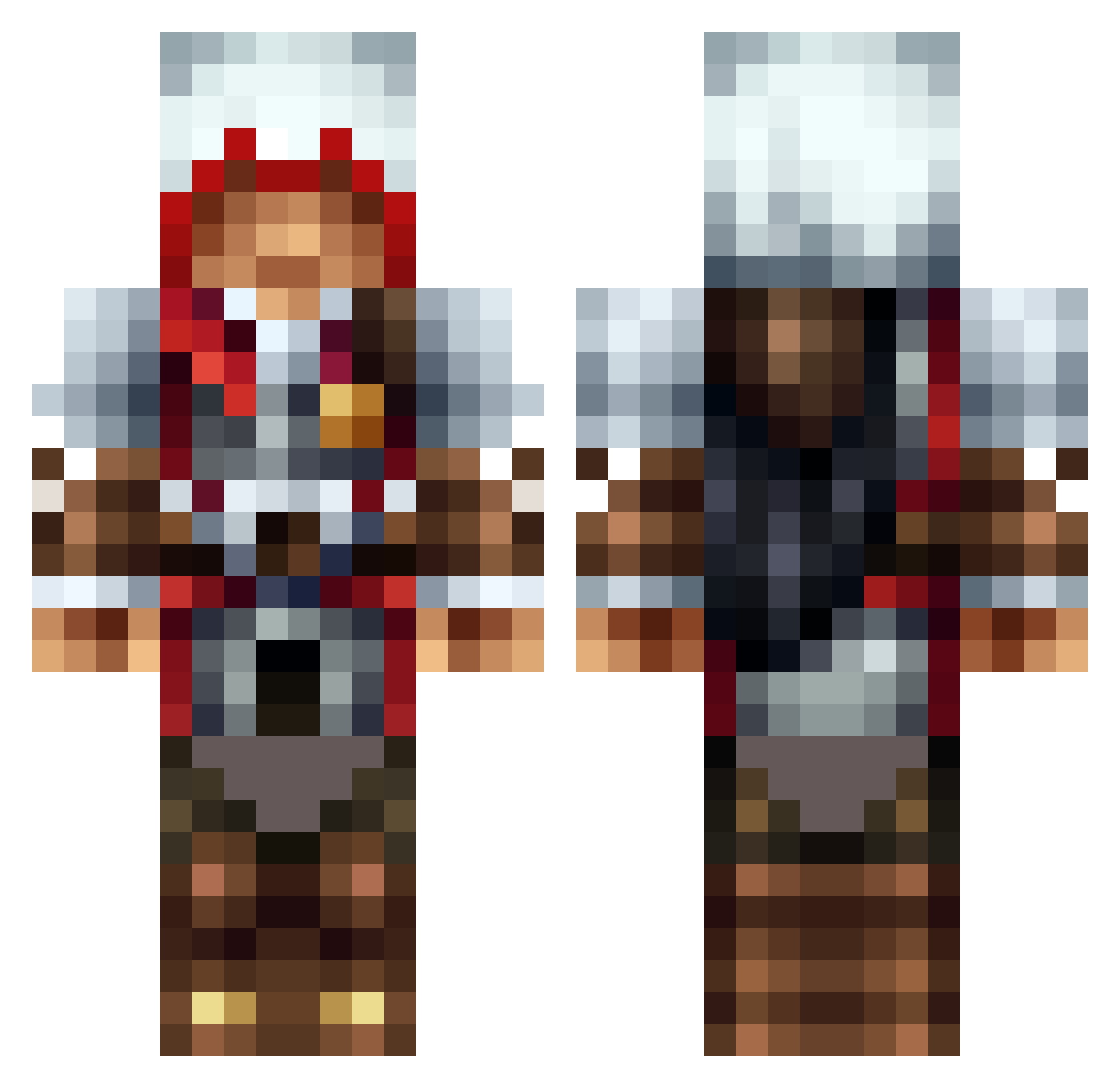 piedmont Minecraft skin, front and back view