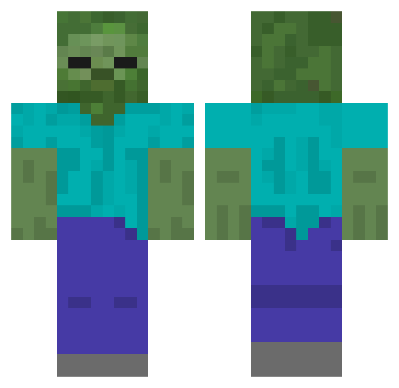 TatsnCats Minecraft skin, front and back view
