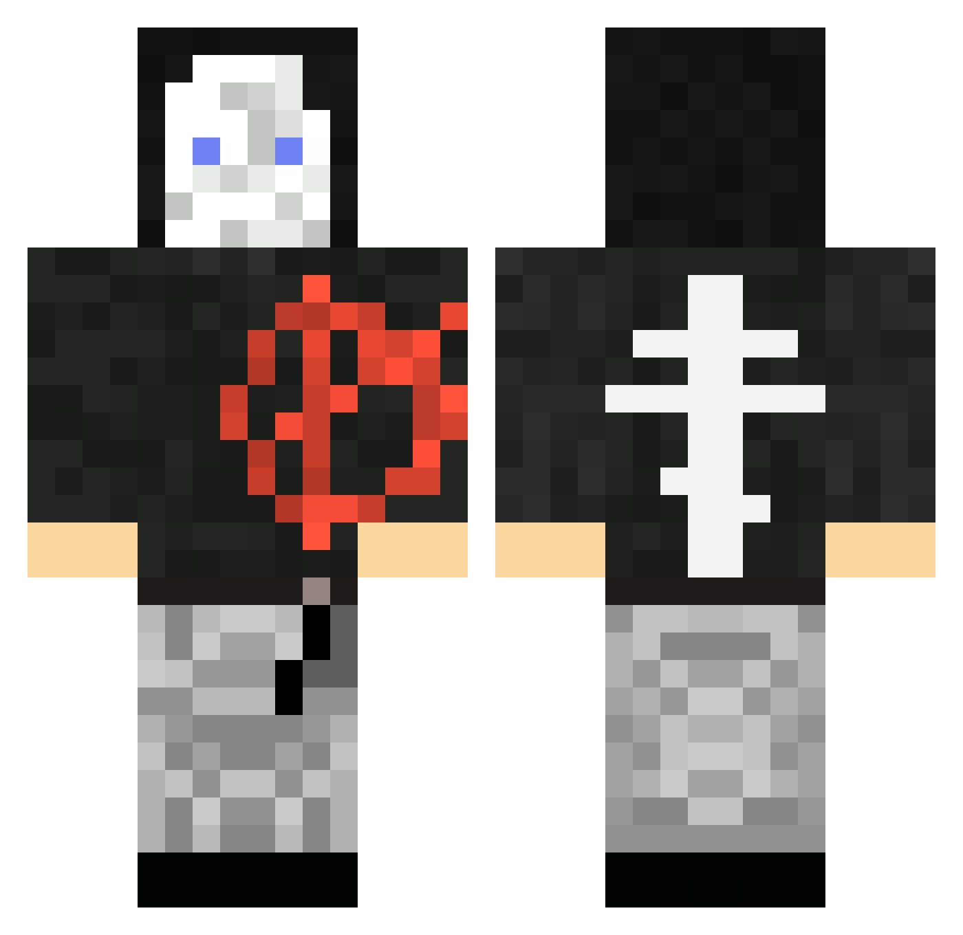 Swedishchad Minecraft skin, front and back view