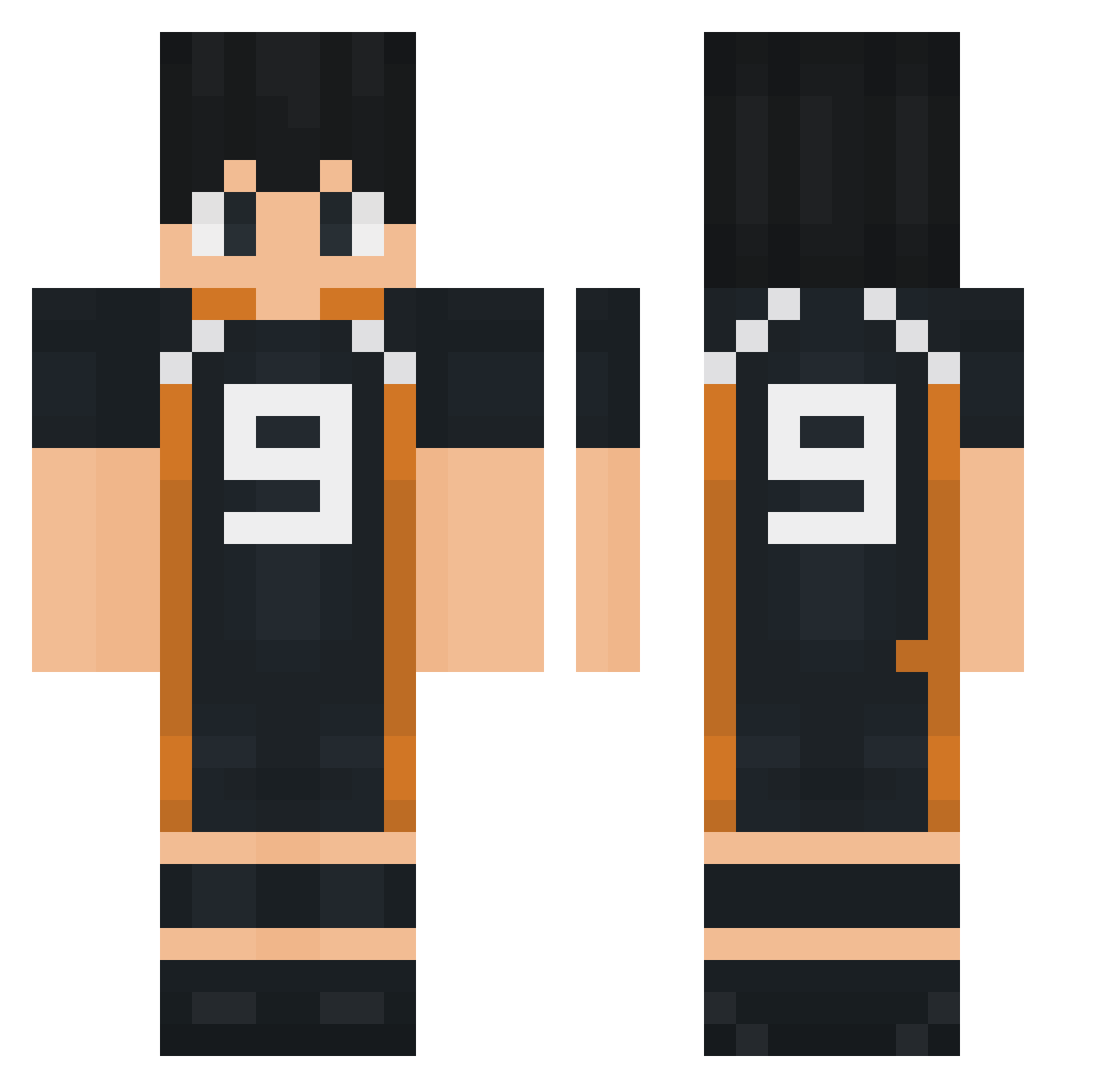 hydrochlor Minecraft skin, front and back view