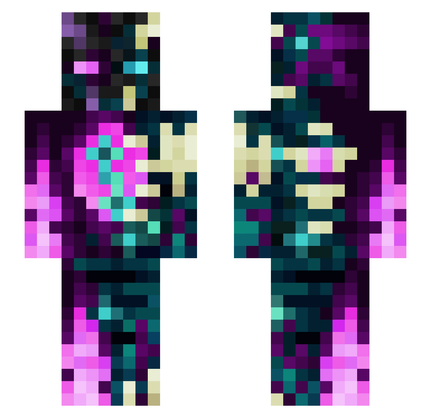 Stoneskulley Minecraft skin, front and back view