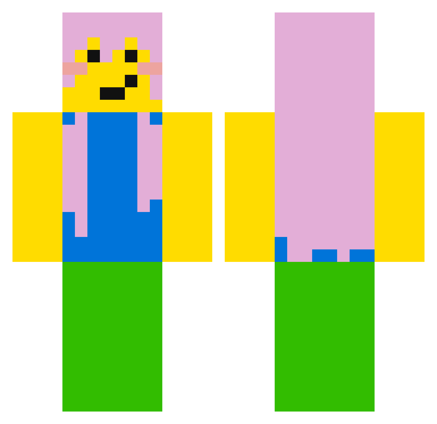 hooooooooly Minecraft skin, front and back view