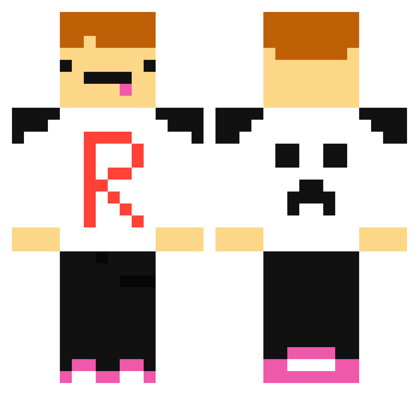 raonomg Minecraft skin, front and back view