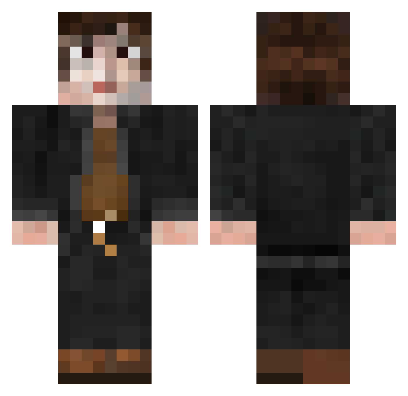 Toomlackerrr Minecraft skin, front and back view
