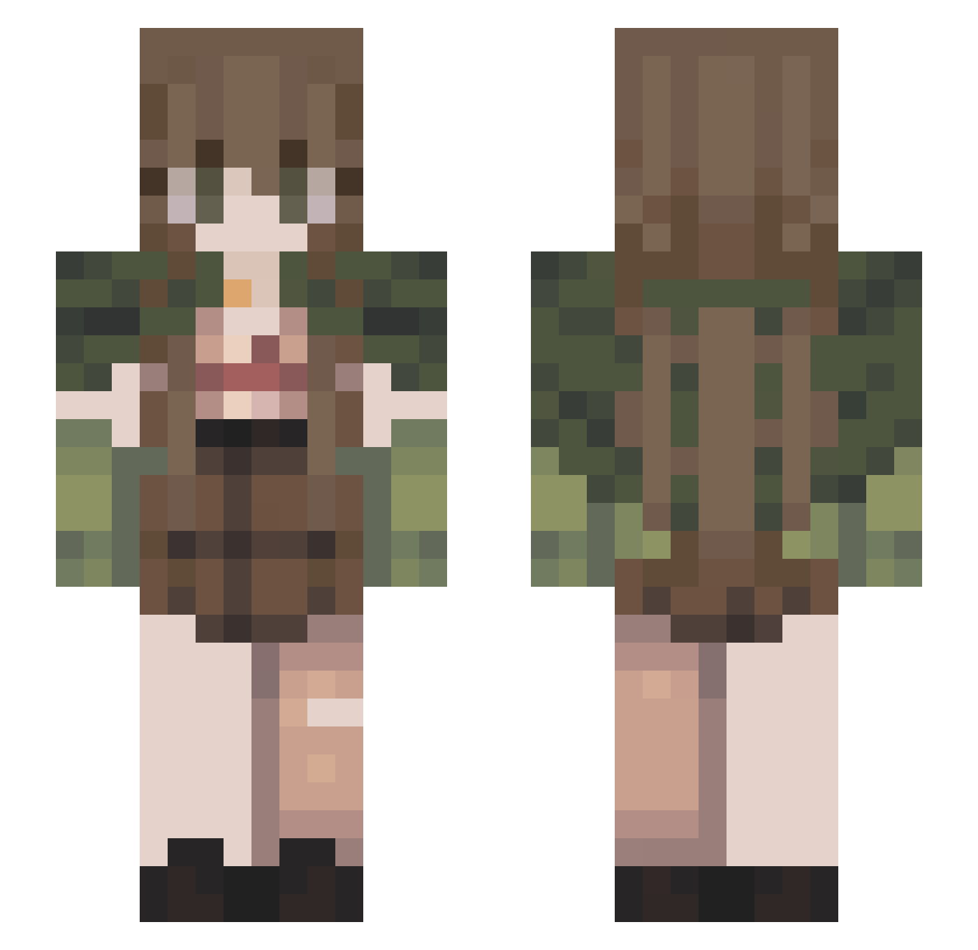 VistaXP Minecraft skin, front and back view