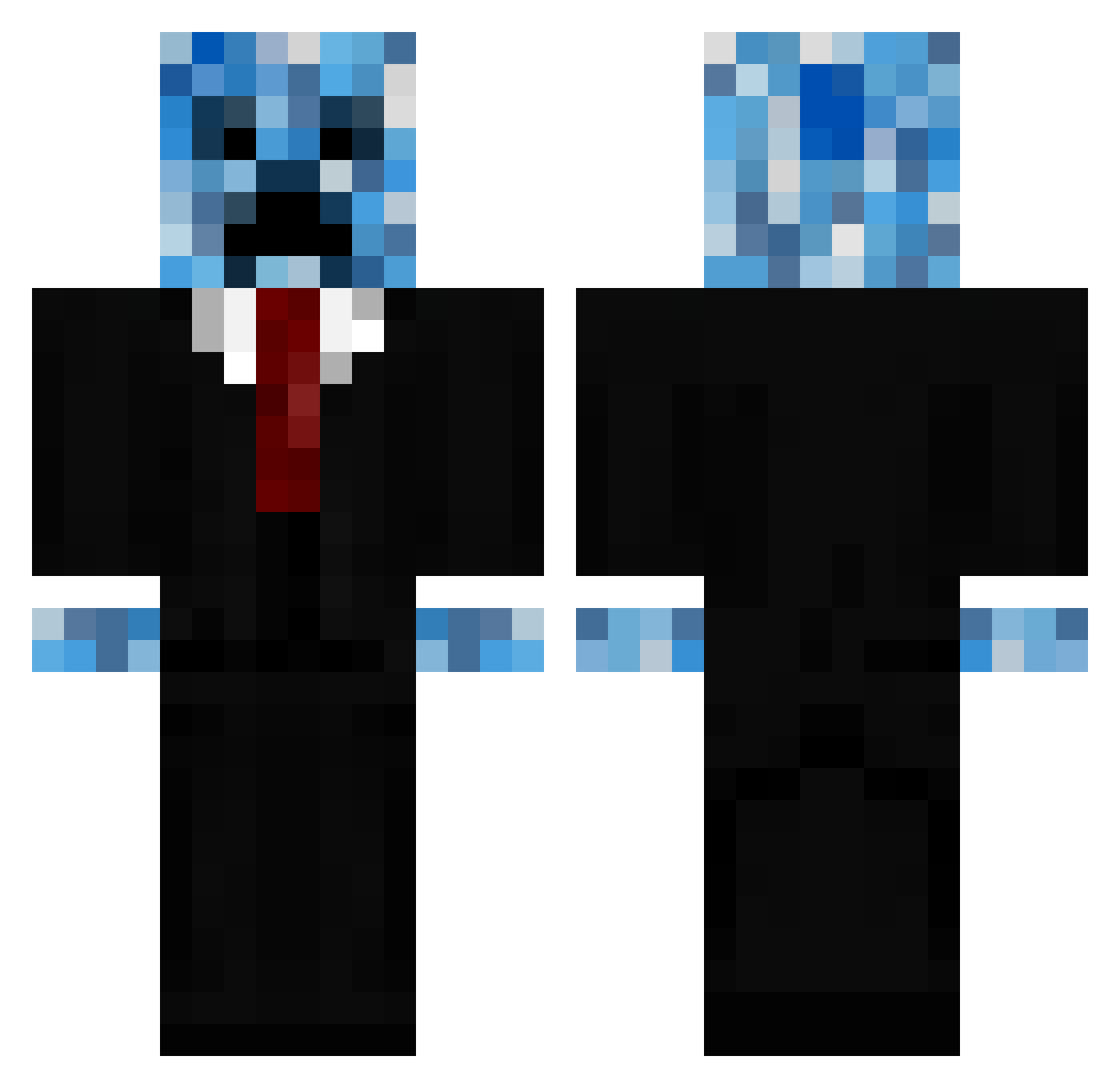 SourisCG Minecraft skin, front and back view
