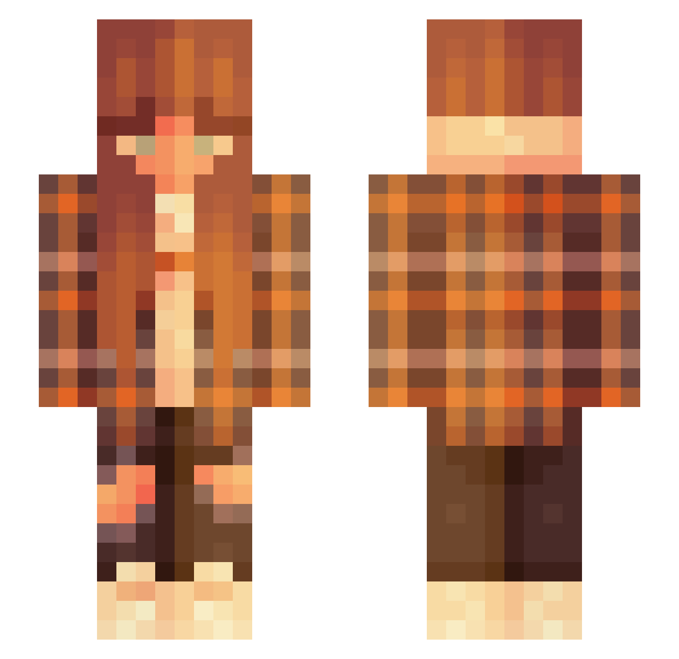 Ancholy Minecraft skin, front and back view