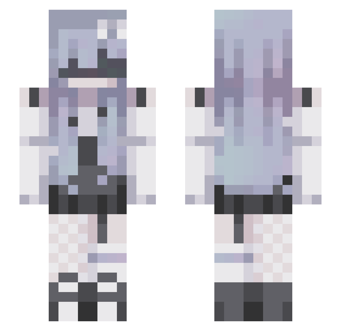 xkyi Minecraft skin, front and back view