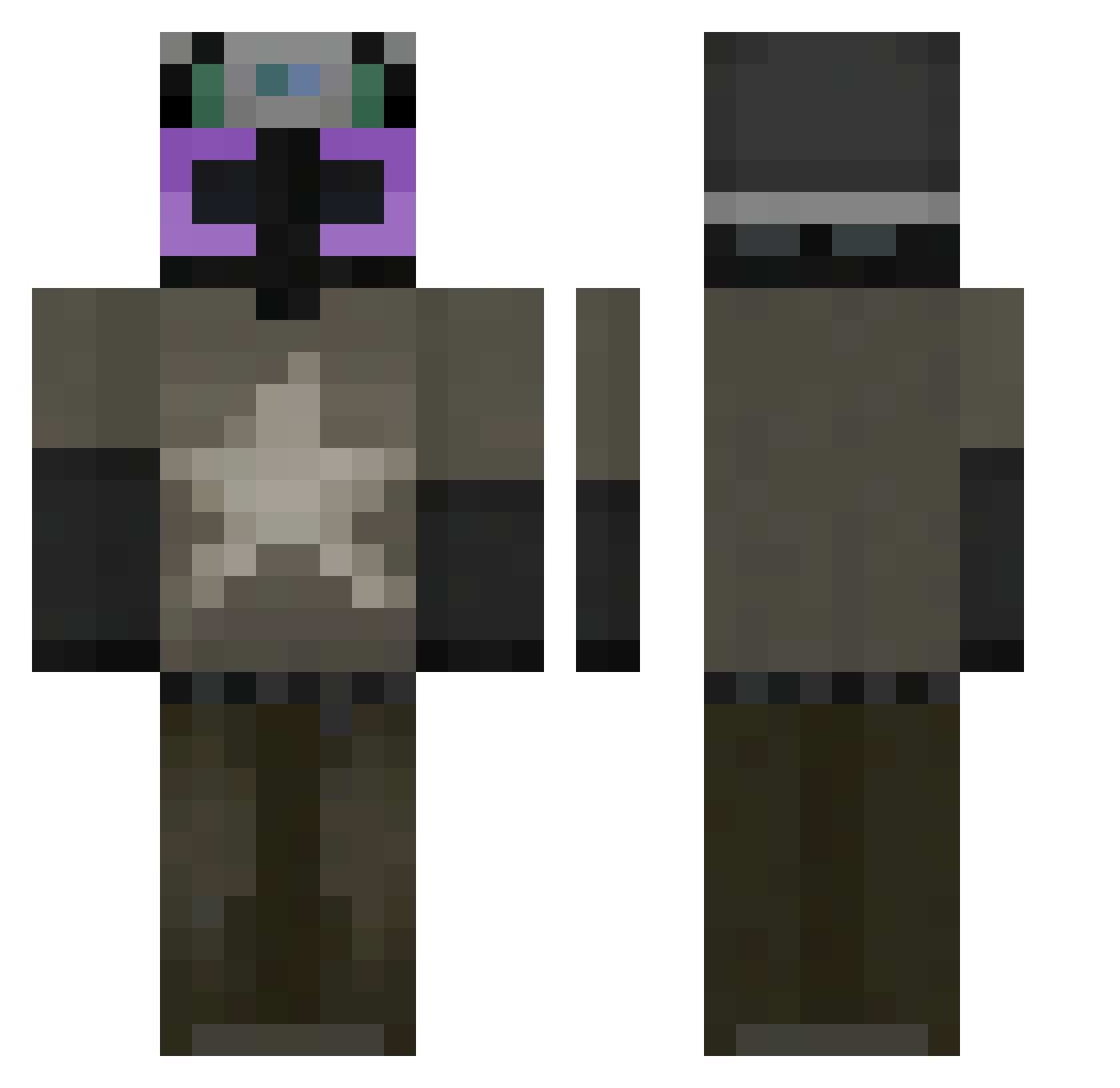 Junior678 Minecraft skin, front and back view