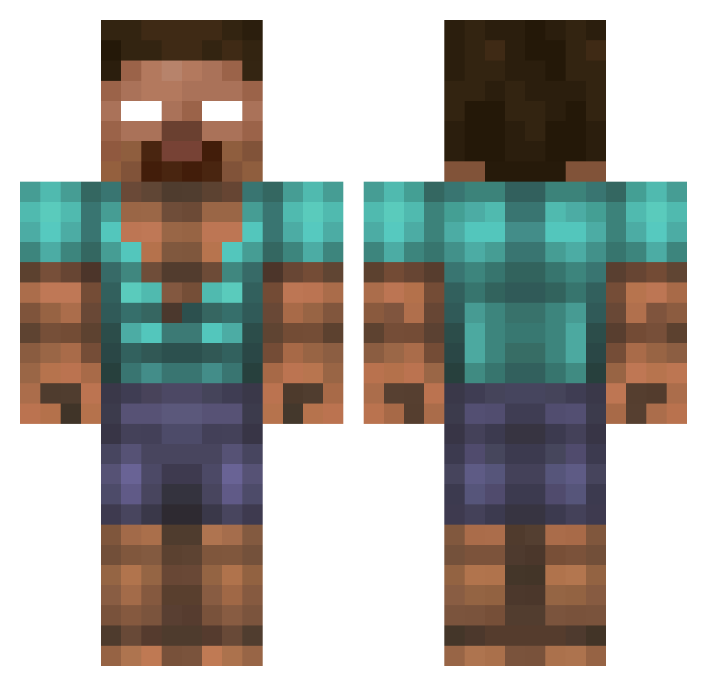 Makartyr Minecraft skin, front and back view