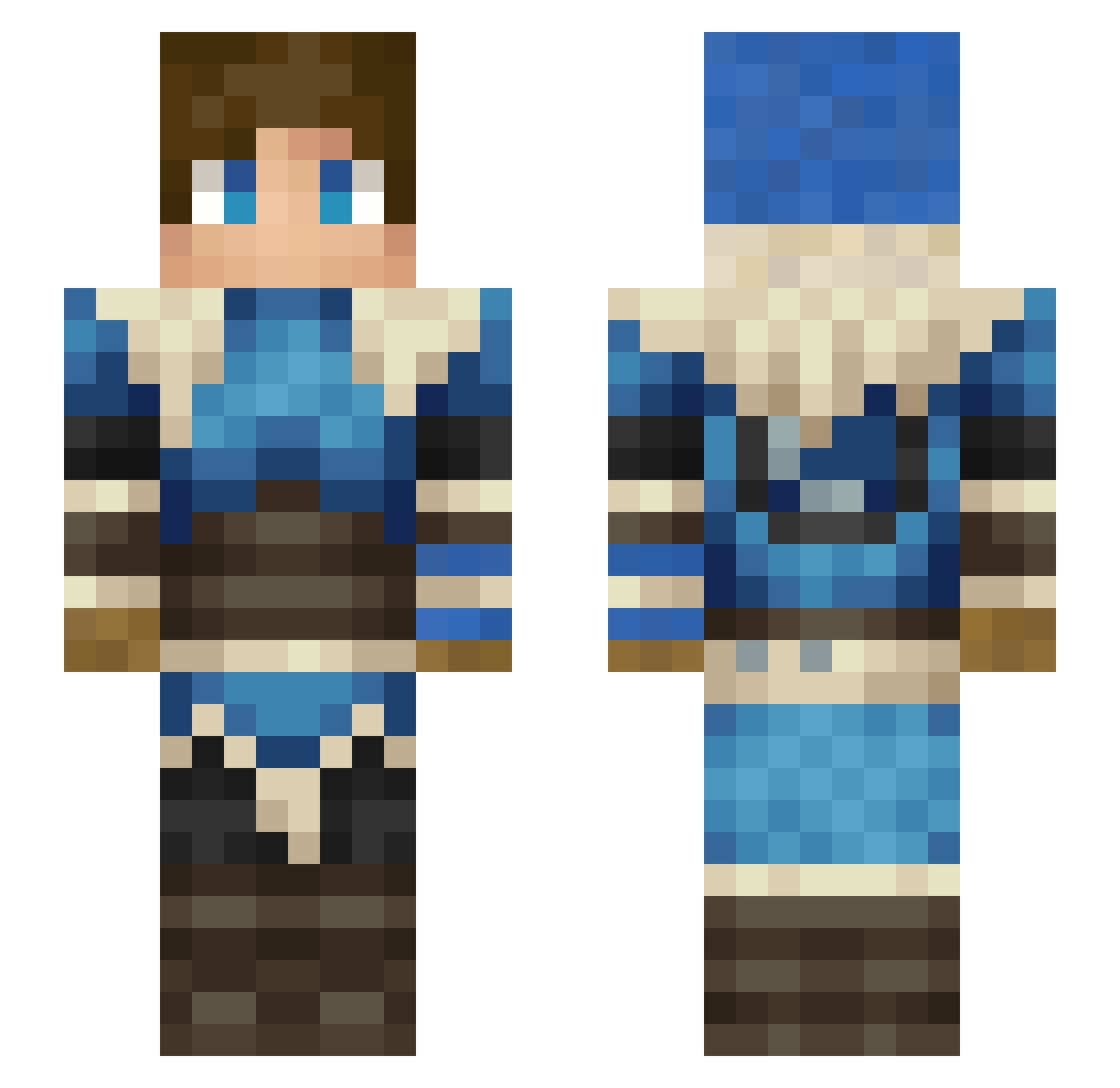 Feruchemical Minecraft skin, front and back view