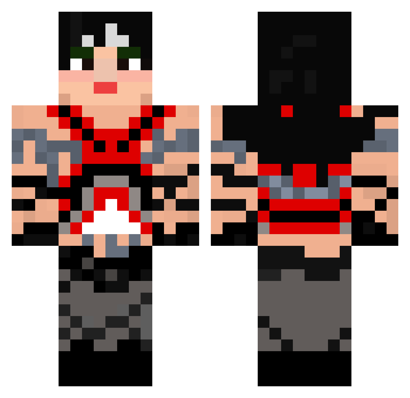 balzakijs Minecraft skin, front and back view