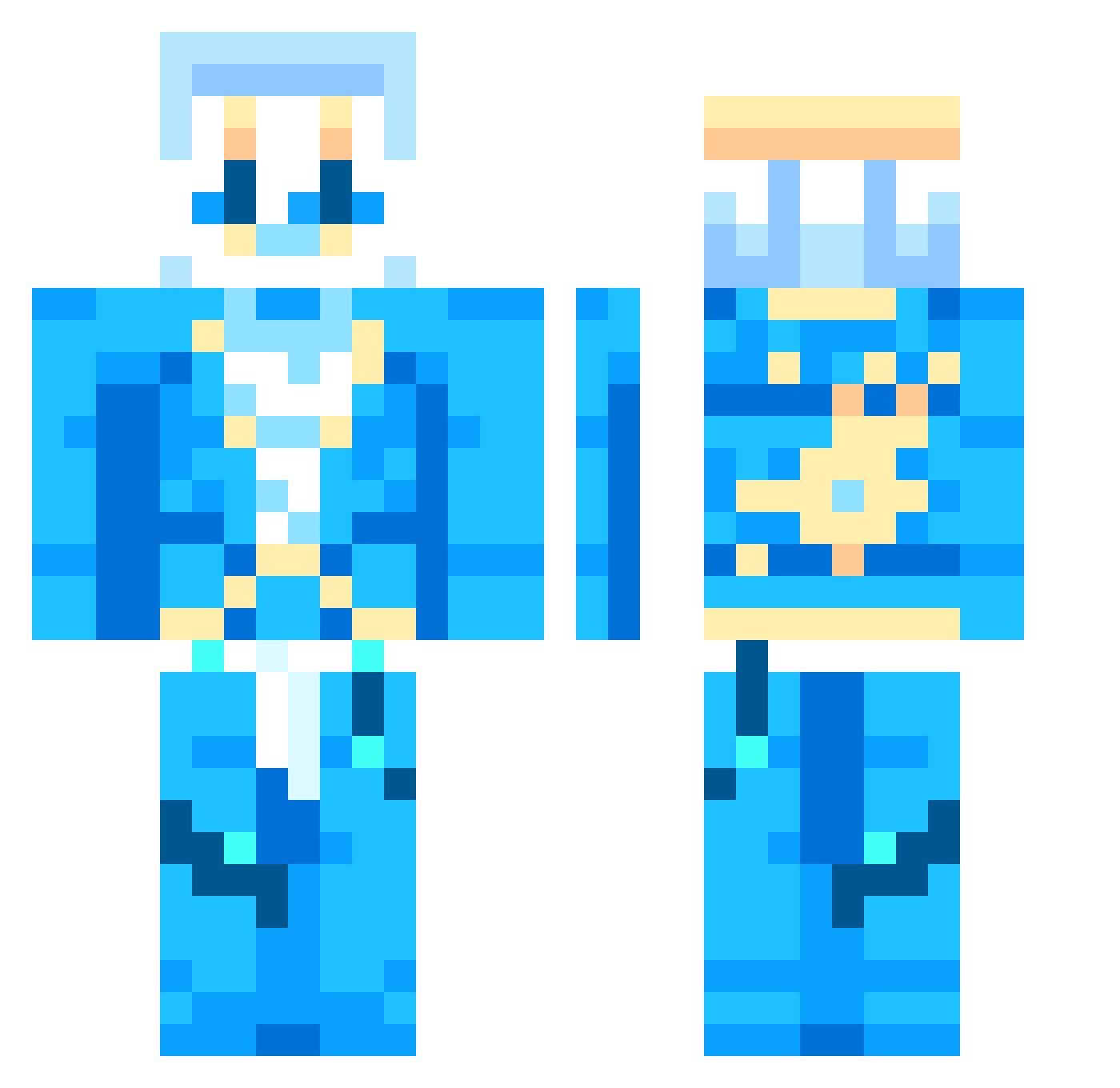 Mikarino Minecraft skin, front and back view