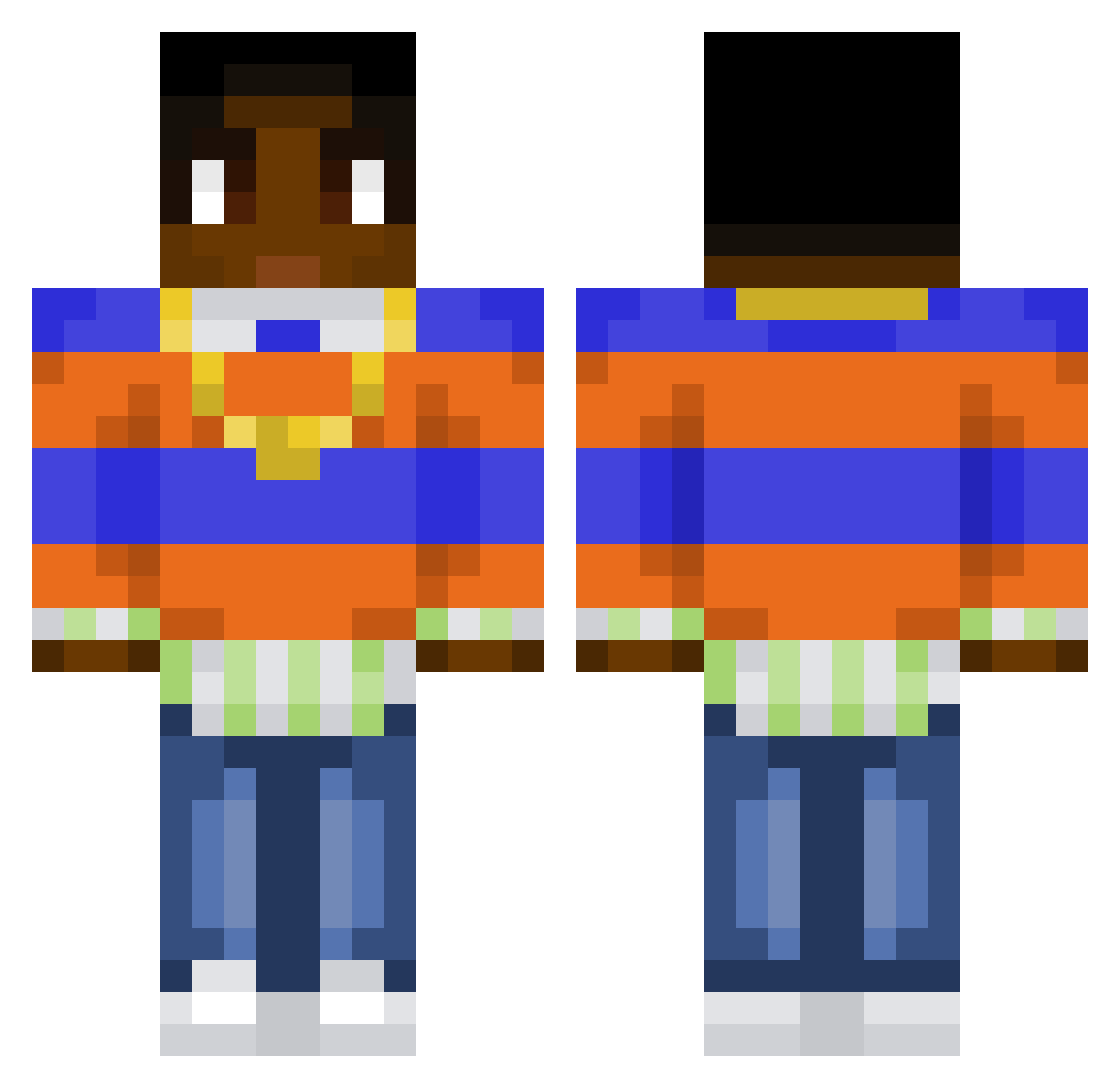 Maurya_ Minecraft skin, front and back view