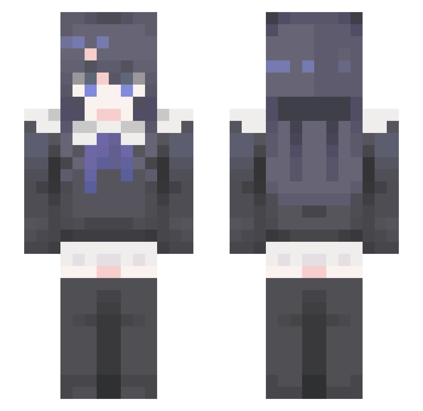Sch4yu Minecraft skin, front and back view