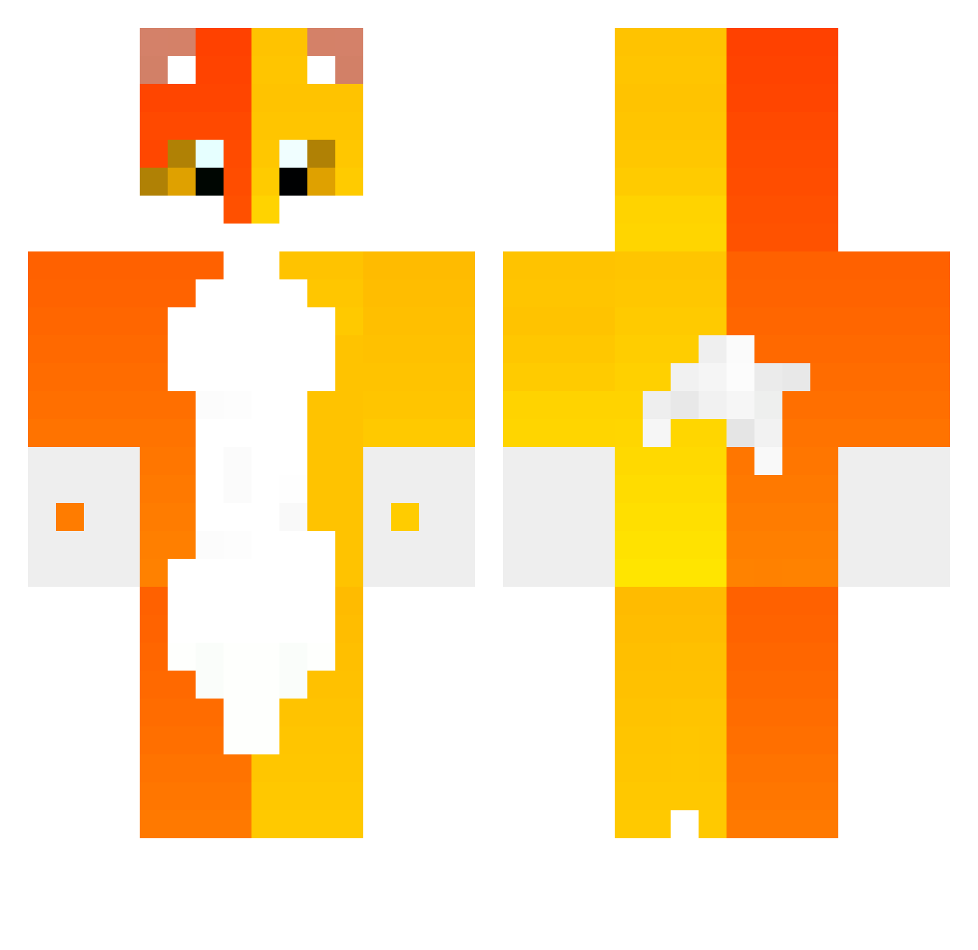 zZFSunFZz Minecraft skin, front and back view