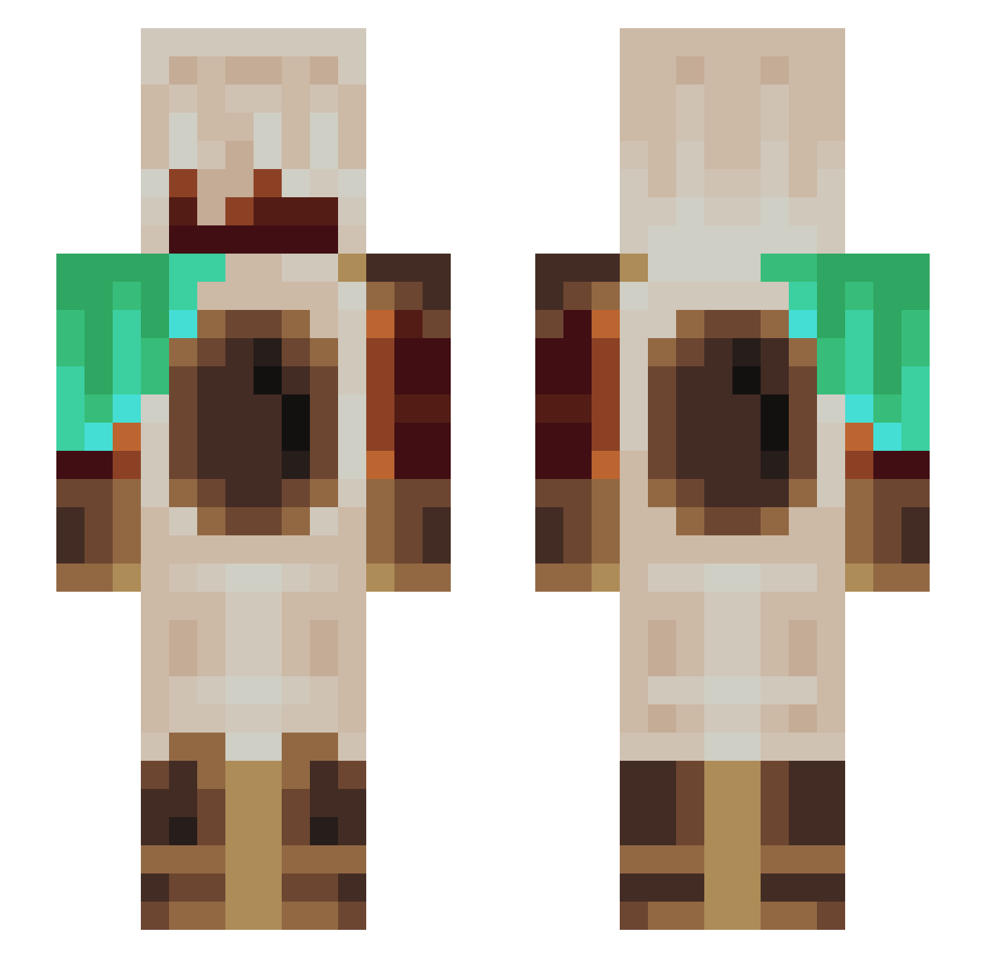 Microwave_The1st Minecraft skin, front and back view
