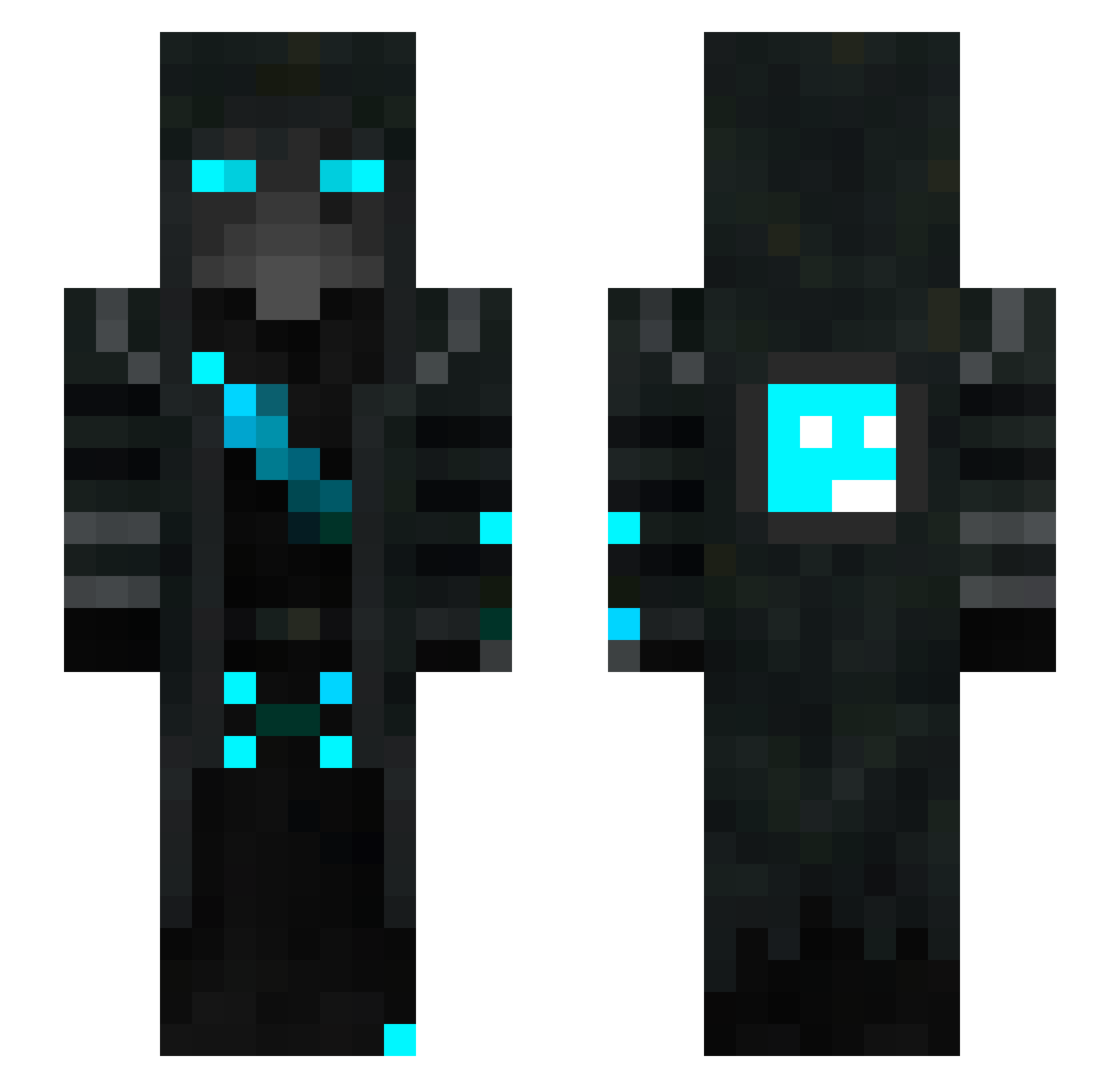 Unnatural_Shadow Minecraft skin, front and back view