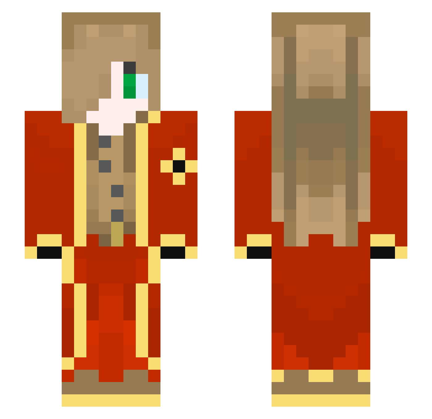 x0Faust0x Minecraft skin, front and back view