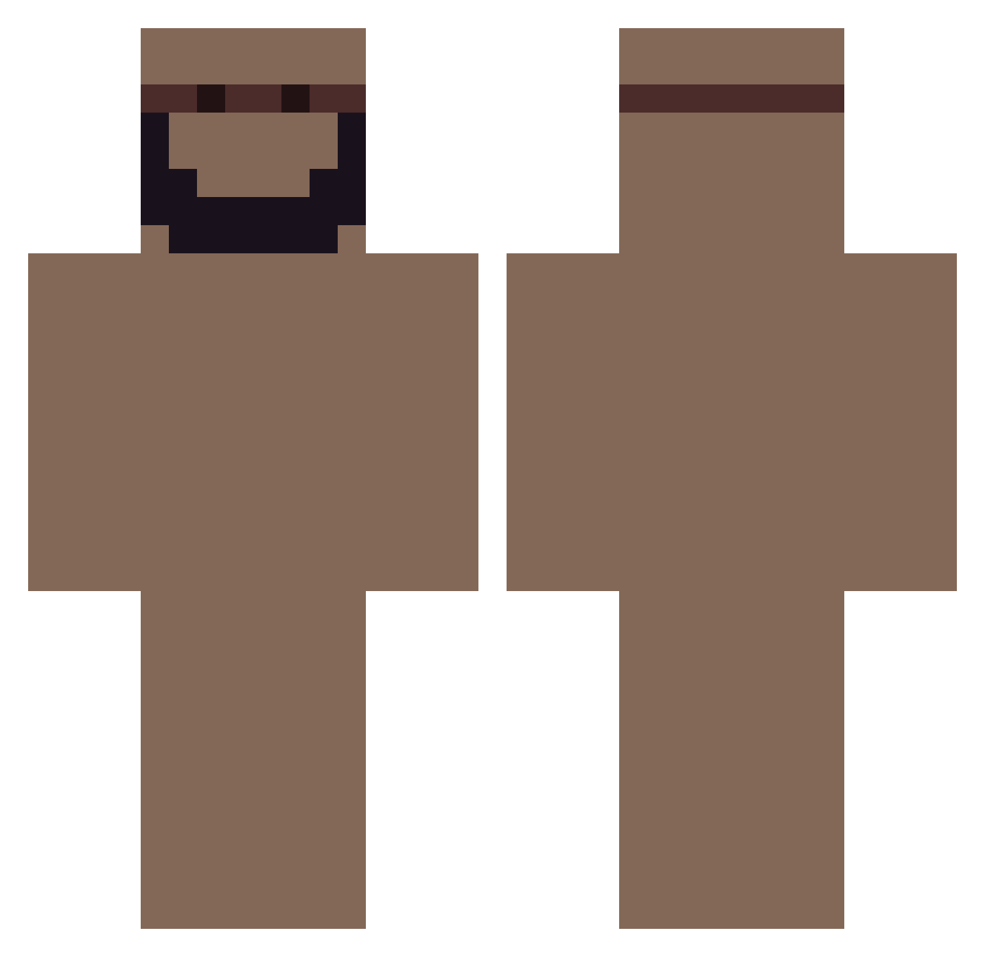 HeySquirt Minecraft skin, front and back view